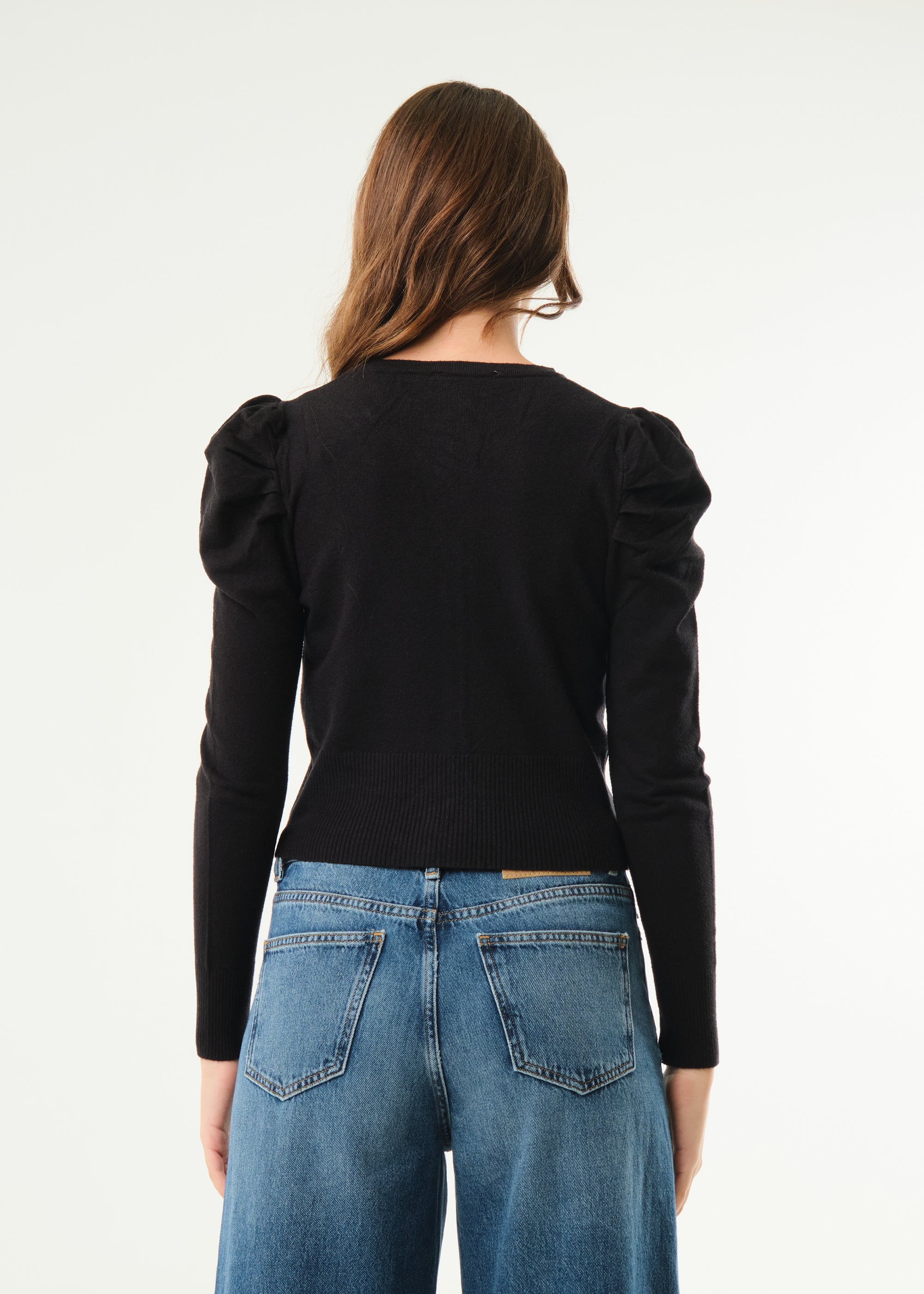 Cardigan con maniche a sbuffo