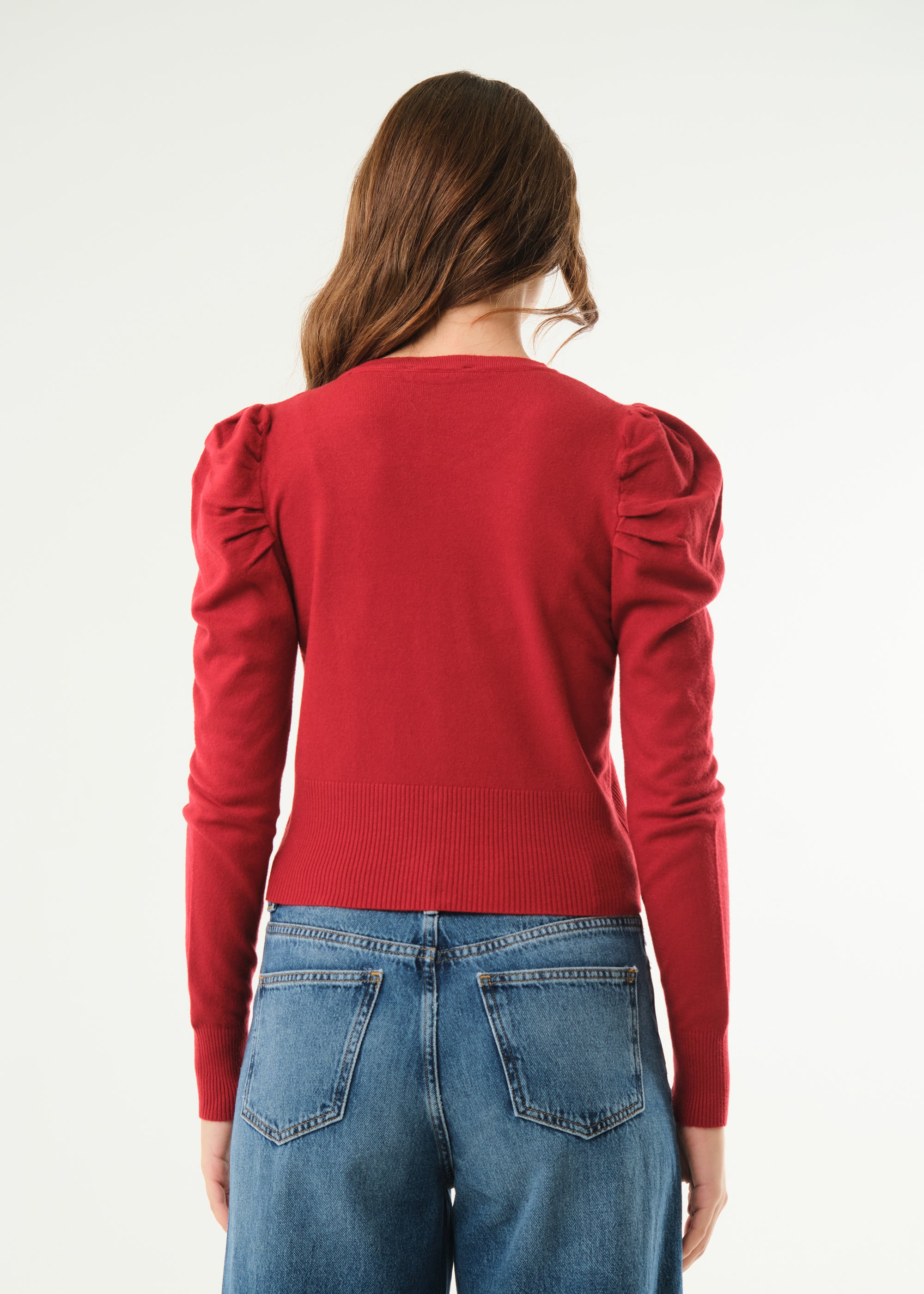 Cardigan con maniche a sbuffo