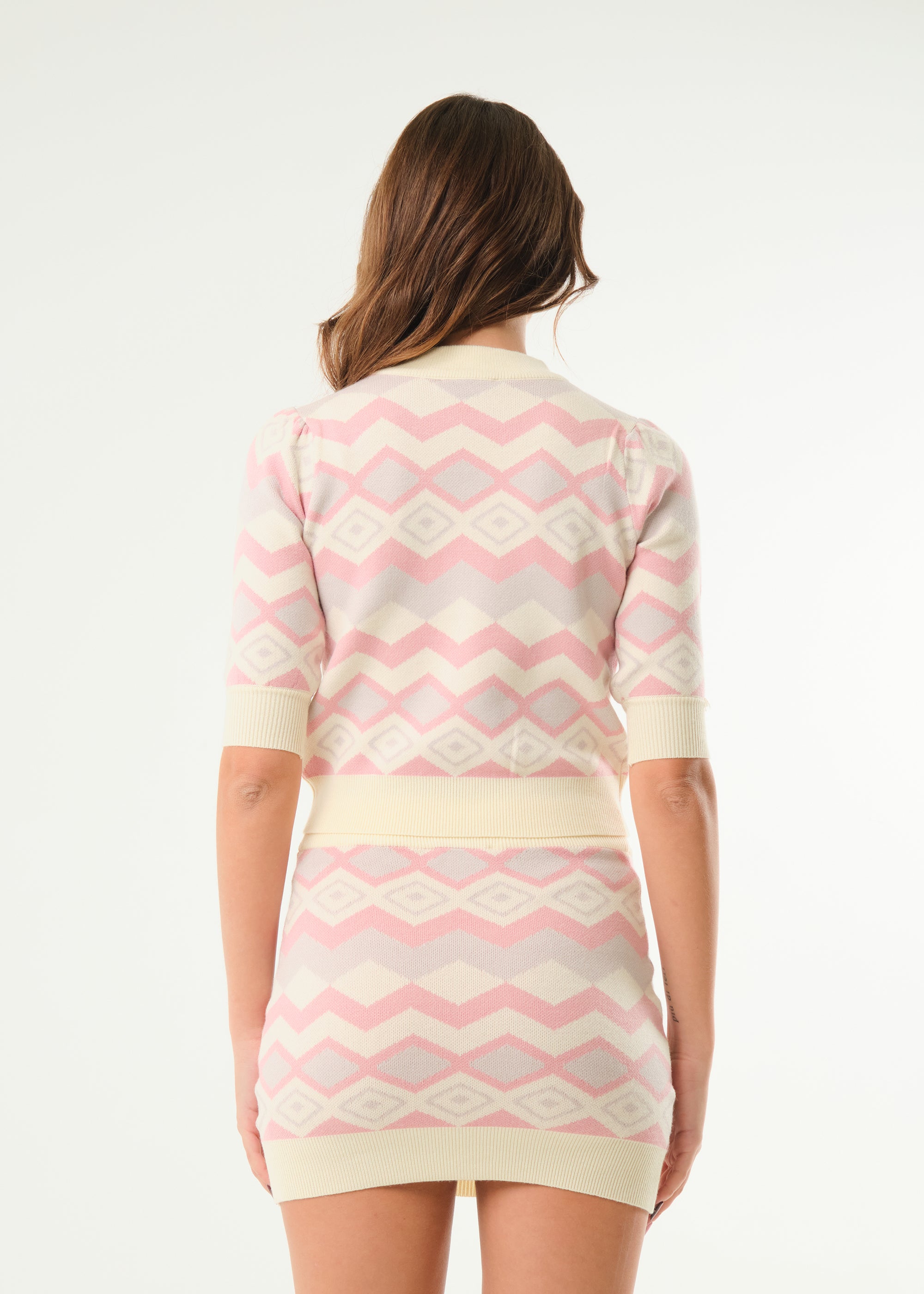 Maglia crop a fantasia