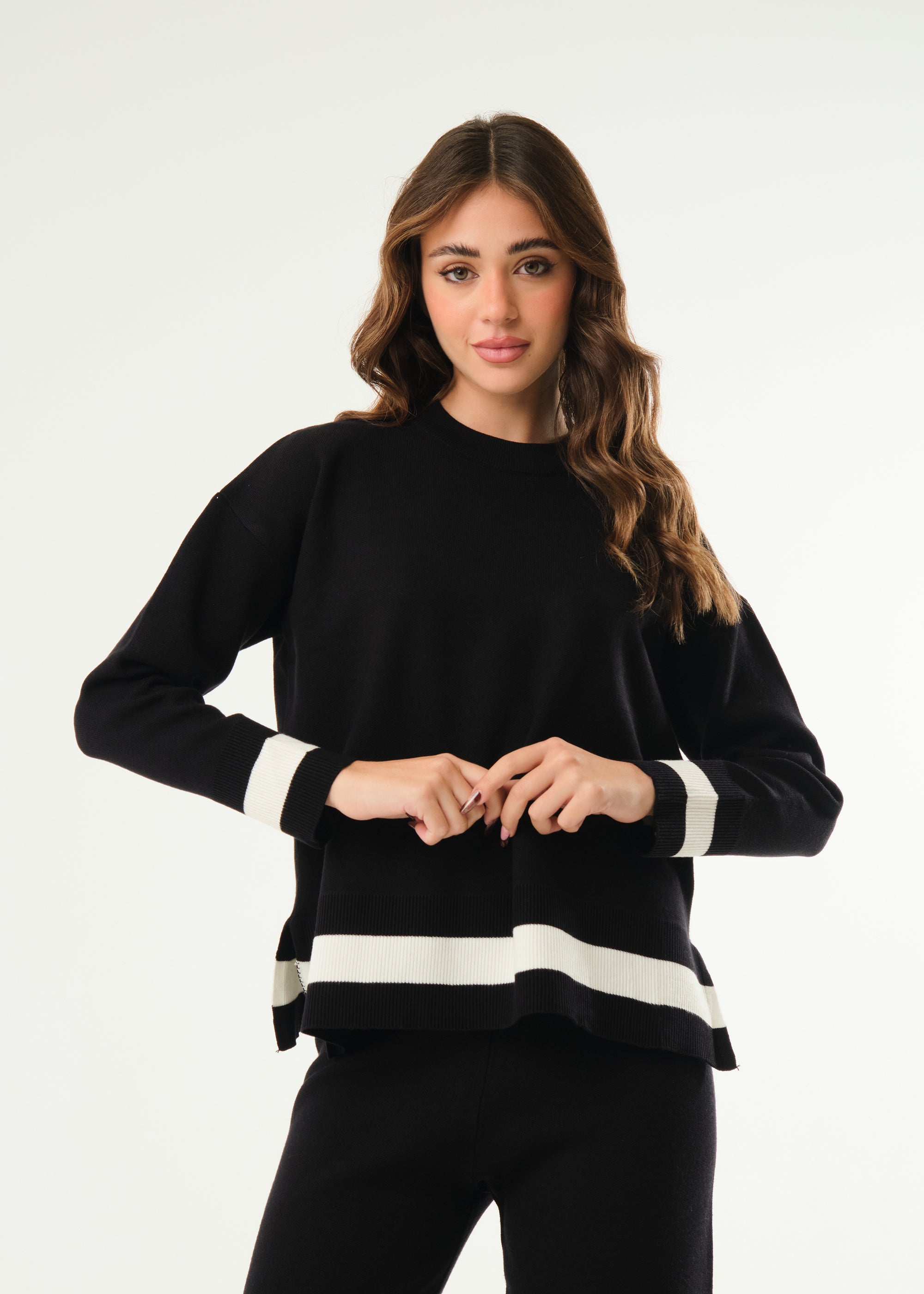 Maglia con profili a contrasto