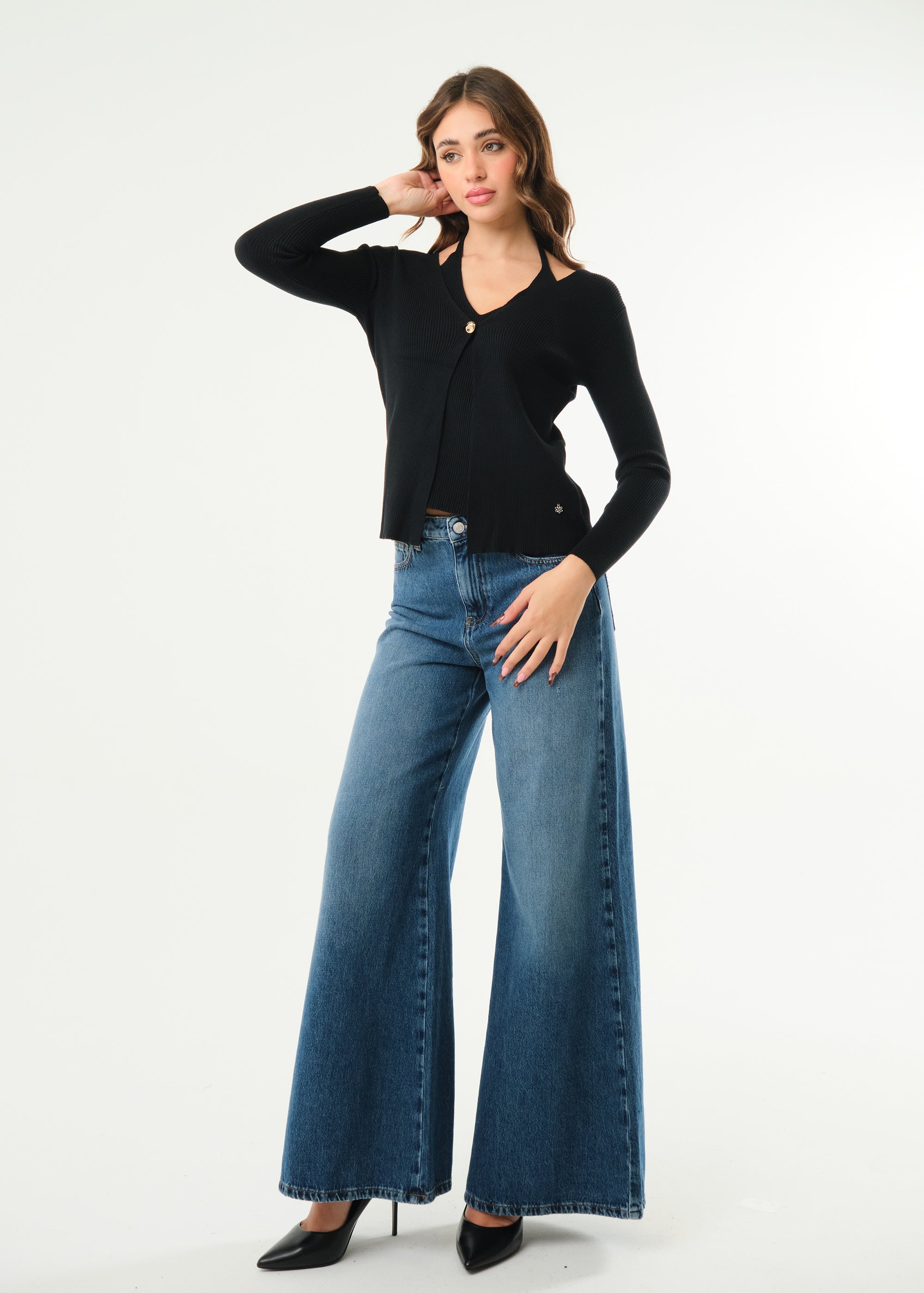 Maglia effetto twin set