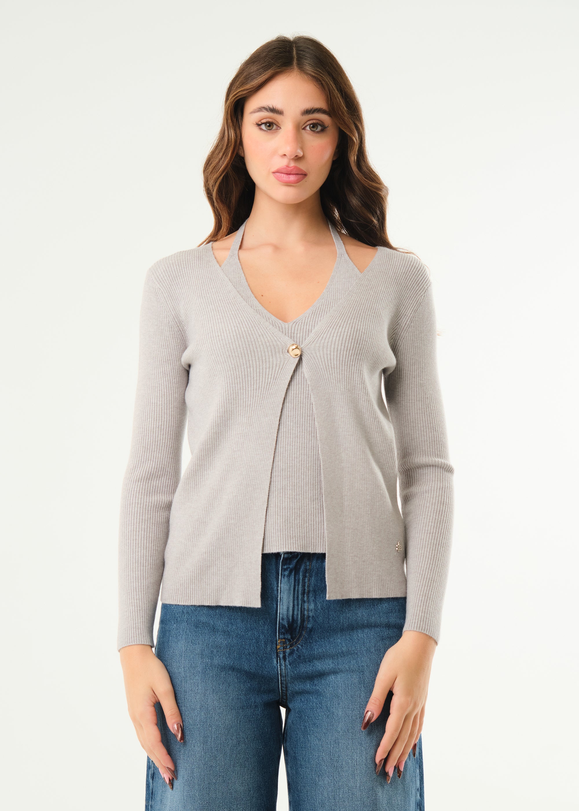 Maglia effetto twin set