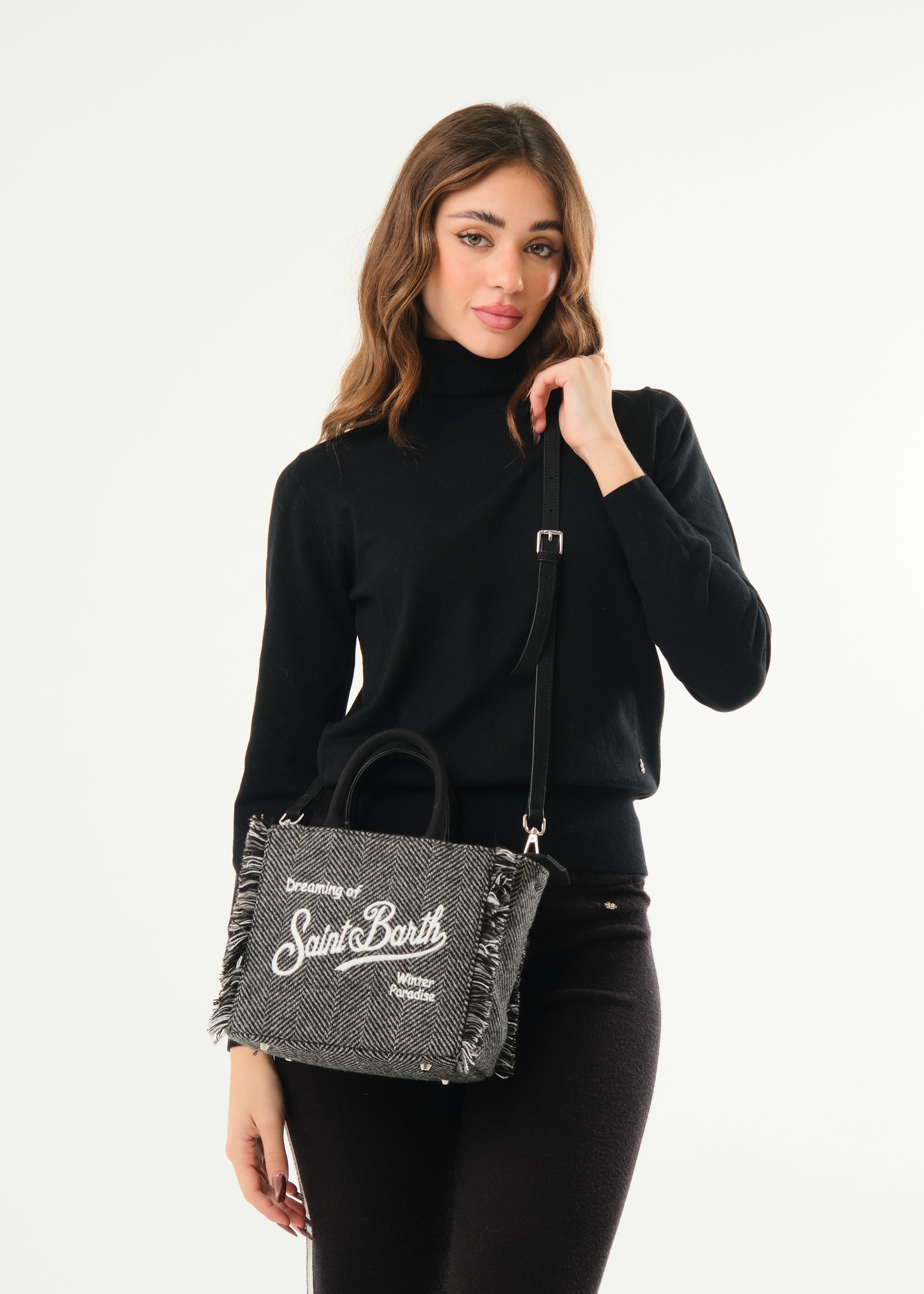 Borsa Vanity Mini Wool Herringbone