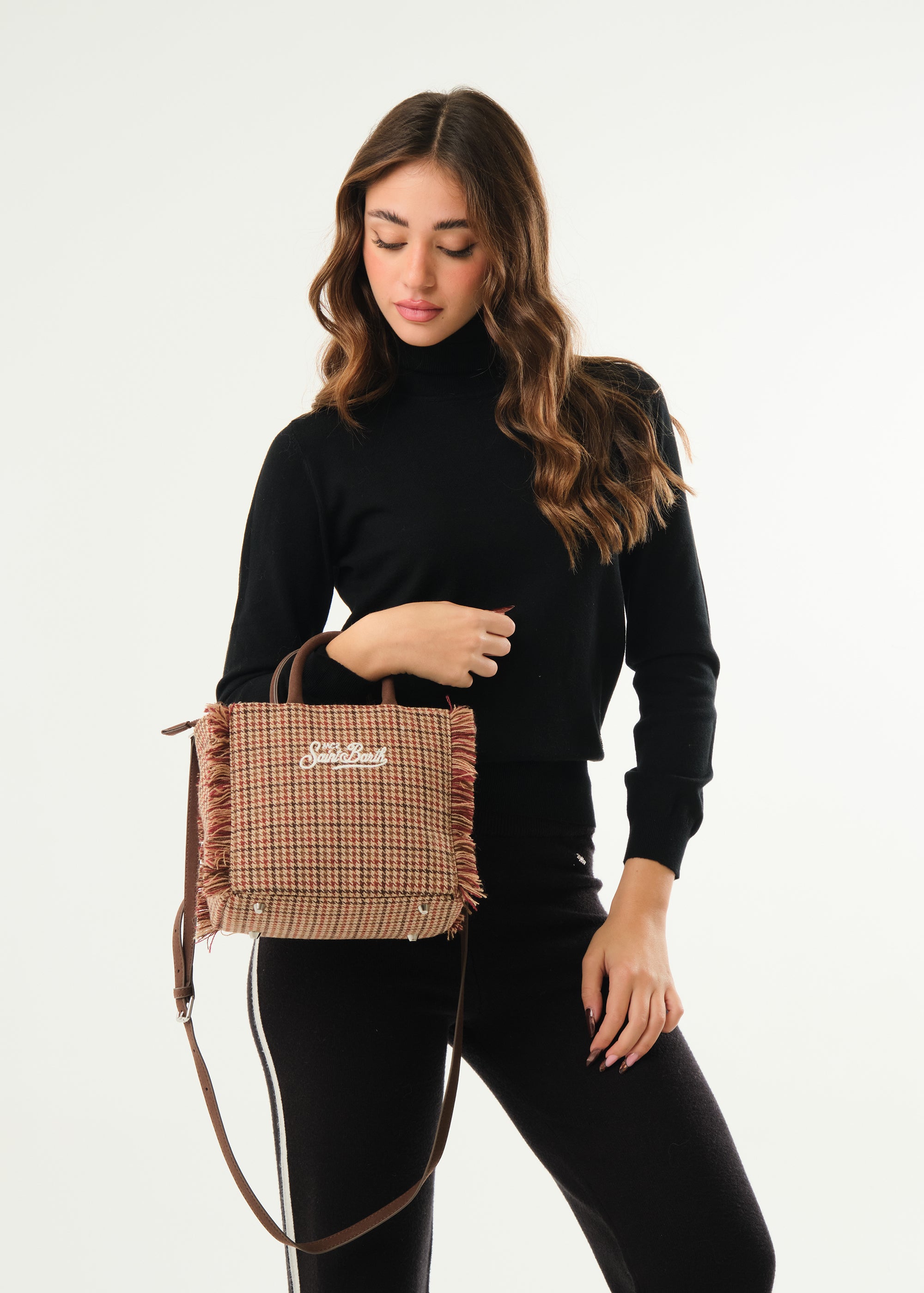 Borsa Vanity Mini Wool Pied de Poule Soft