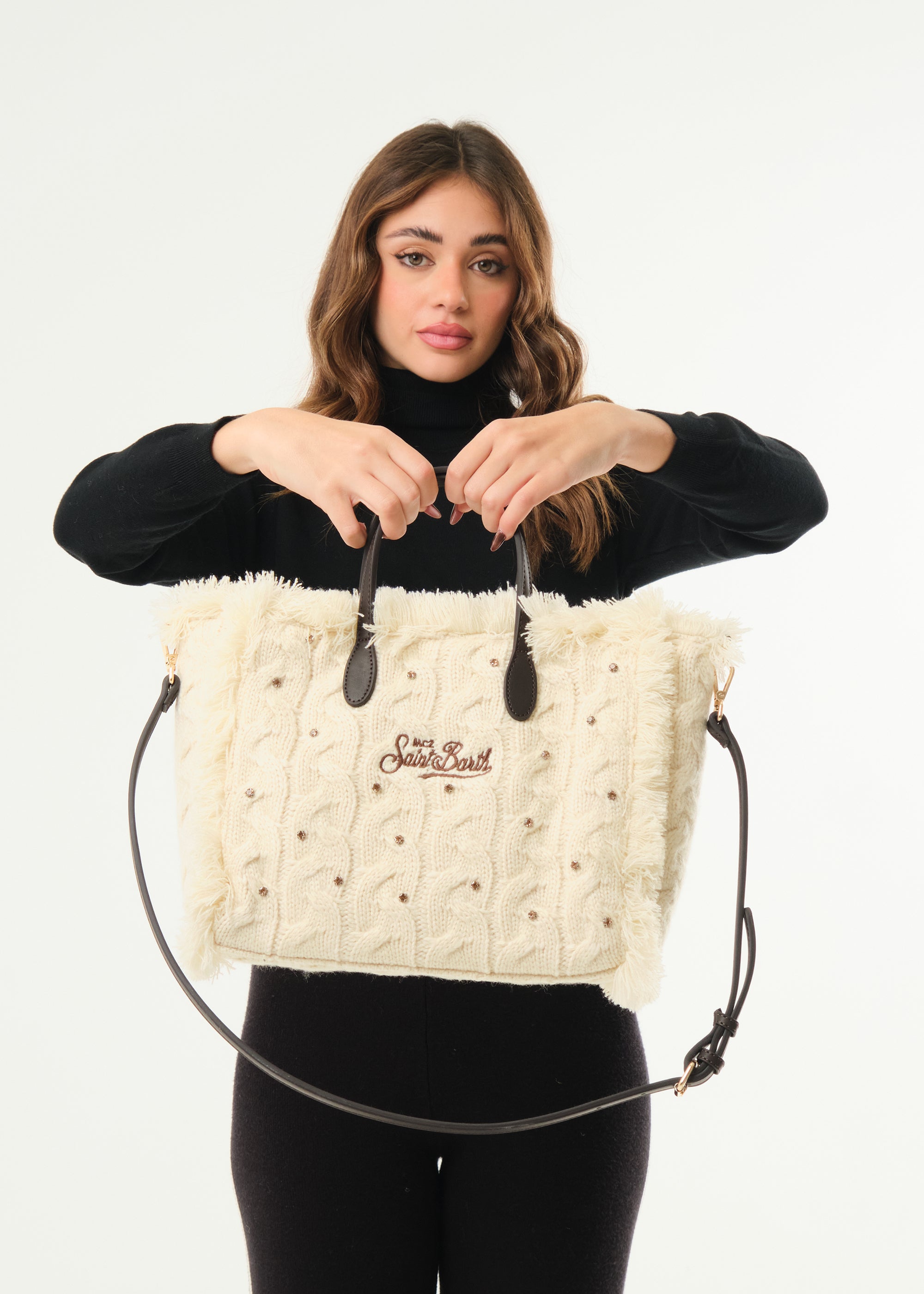 Borsa Colette Wool Braid Strass