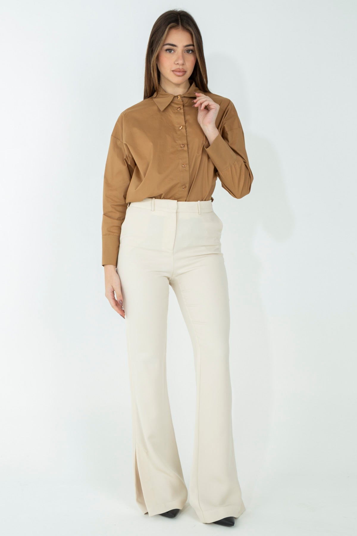 Pantalone flare in viscosa