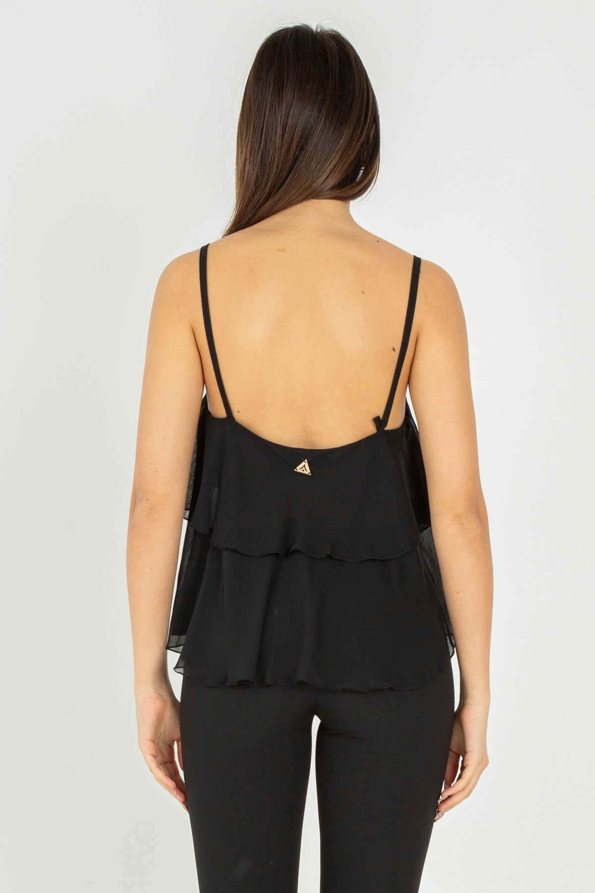 Top in georgette a balze