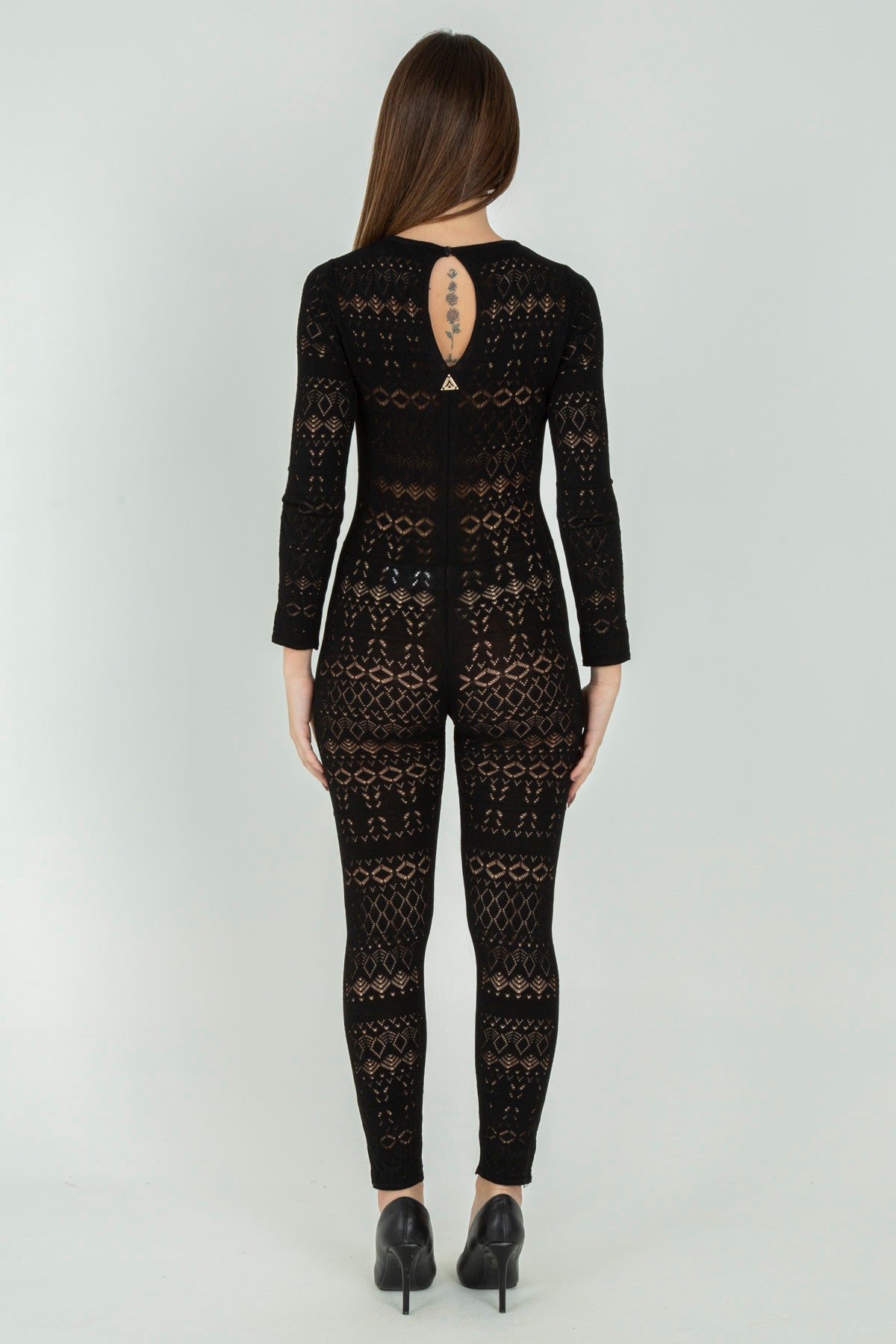 Tuta elastica in maglia traforata