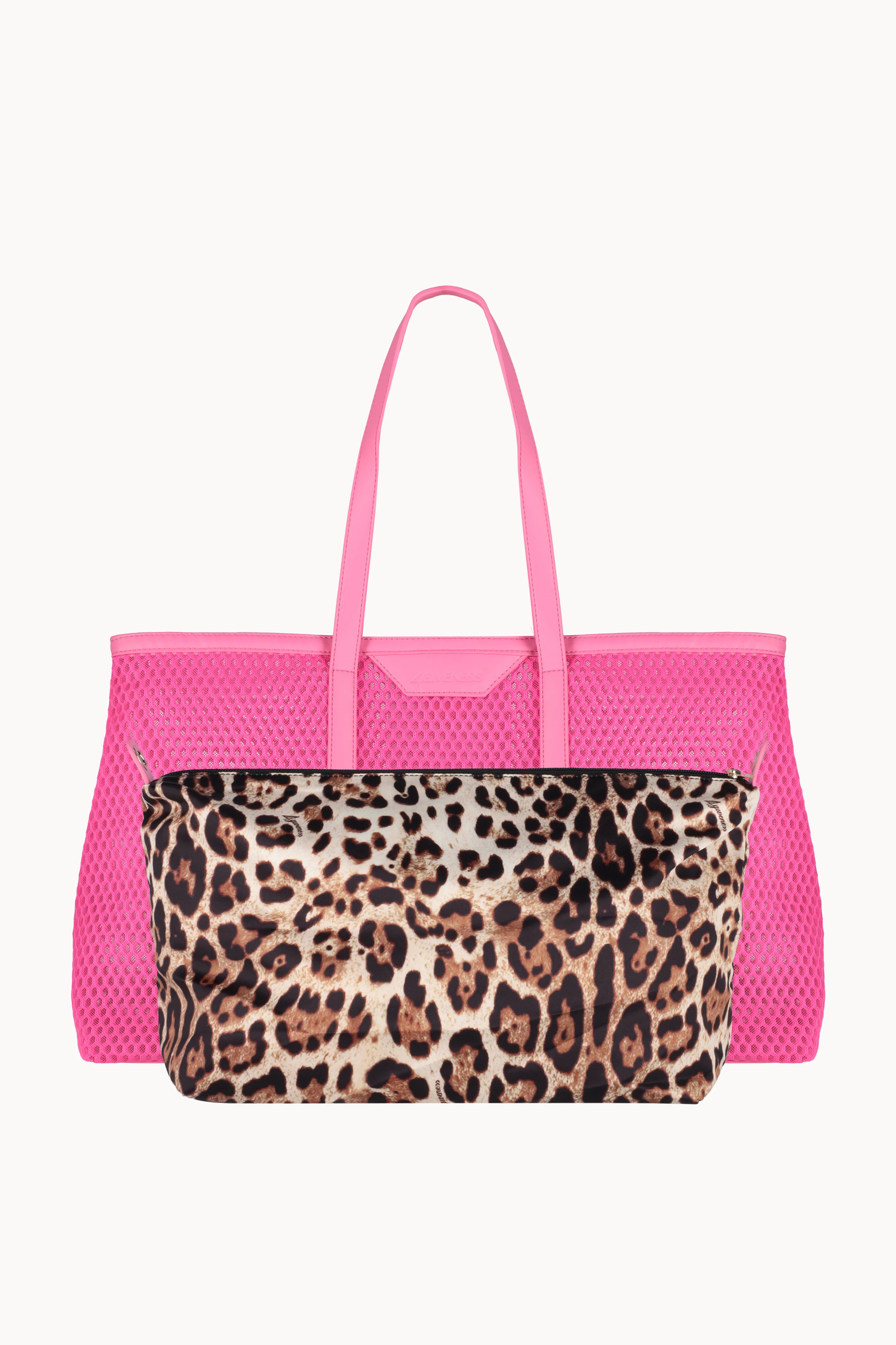 Borsa mare con pochette animalier