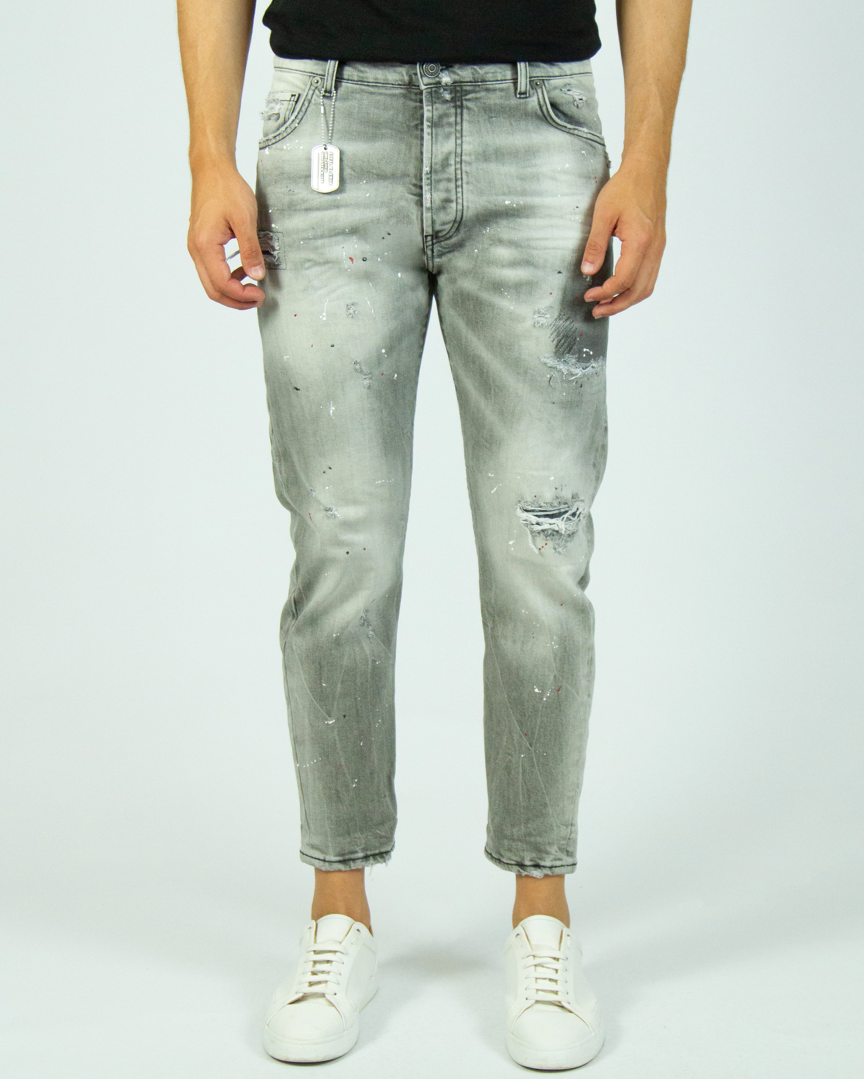 Jeans con dettaglio quadrante