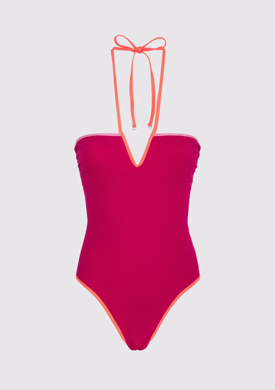 Costume intero monokini in tessuto goffrato