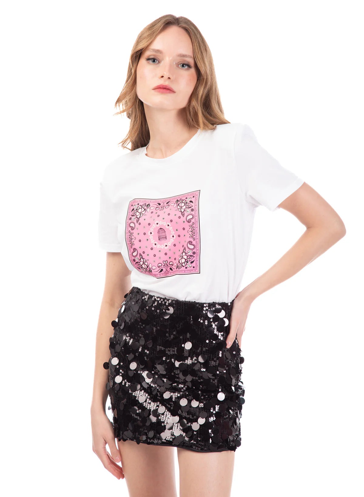 T-shirt con stampa frontale