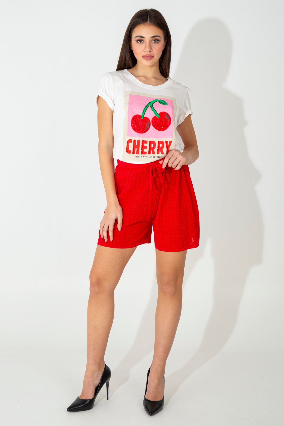 Shorts in maglina lavorata