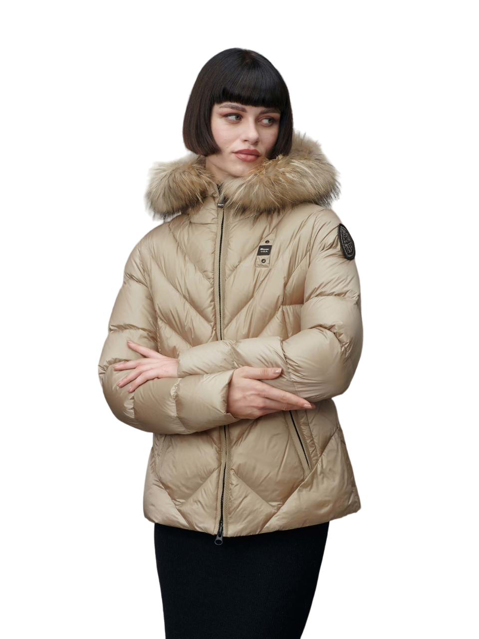 Alicia Geometric Lines Down Jacket