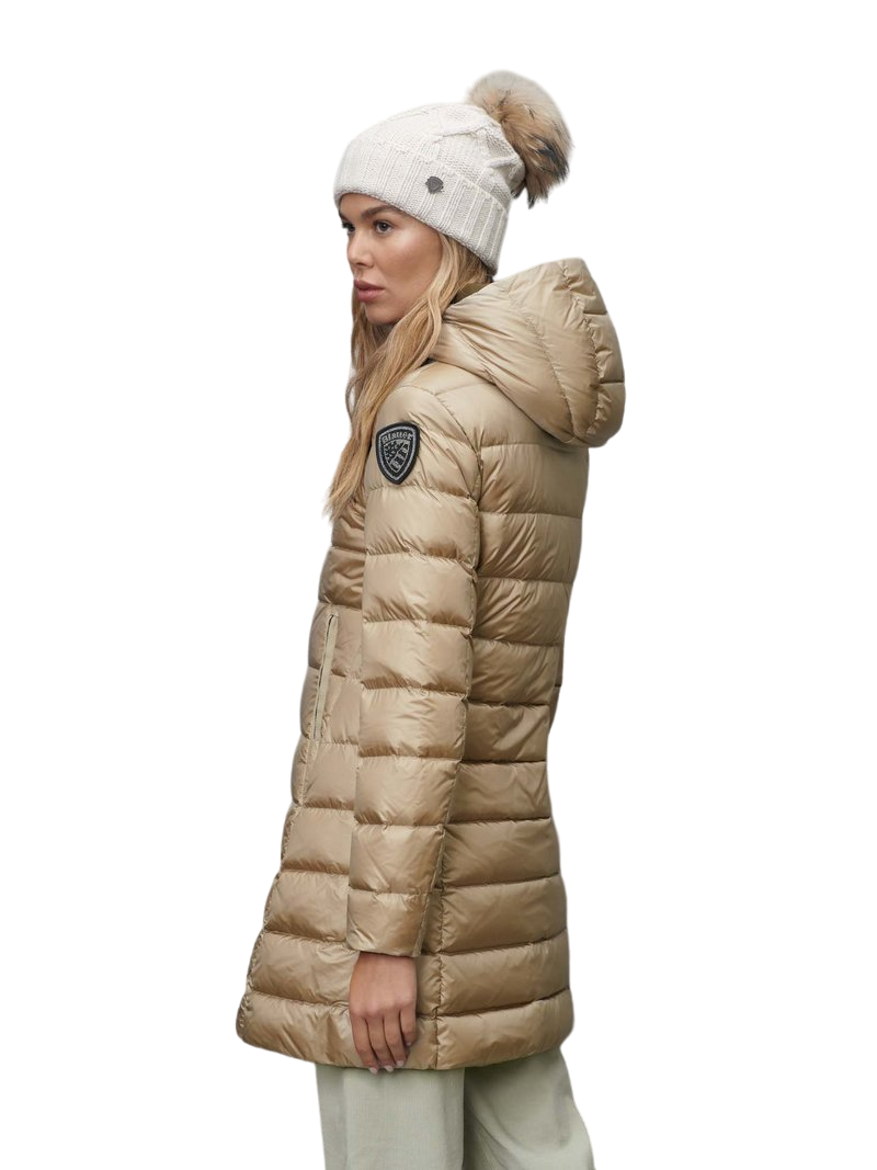 Agnes Striped Long Down Jacket