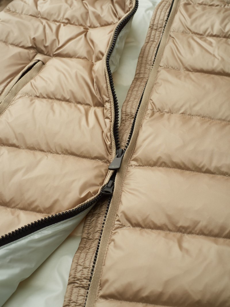 Agnes Striped Long Down Jacket