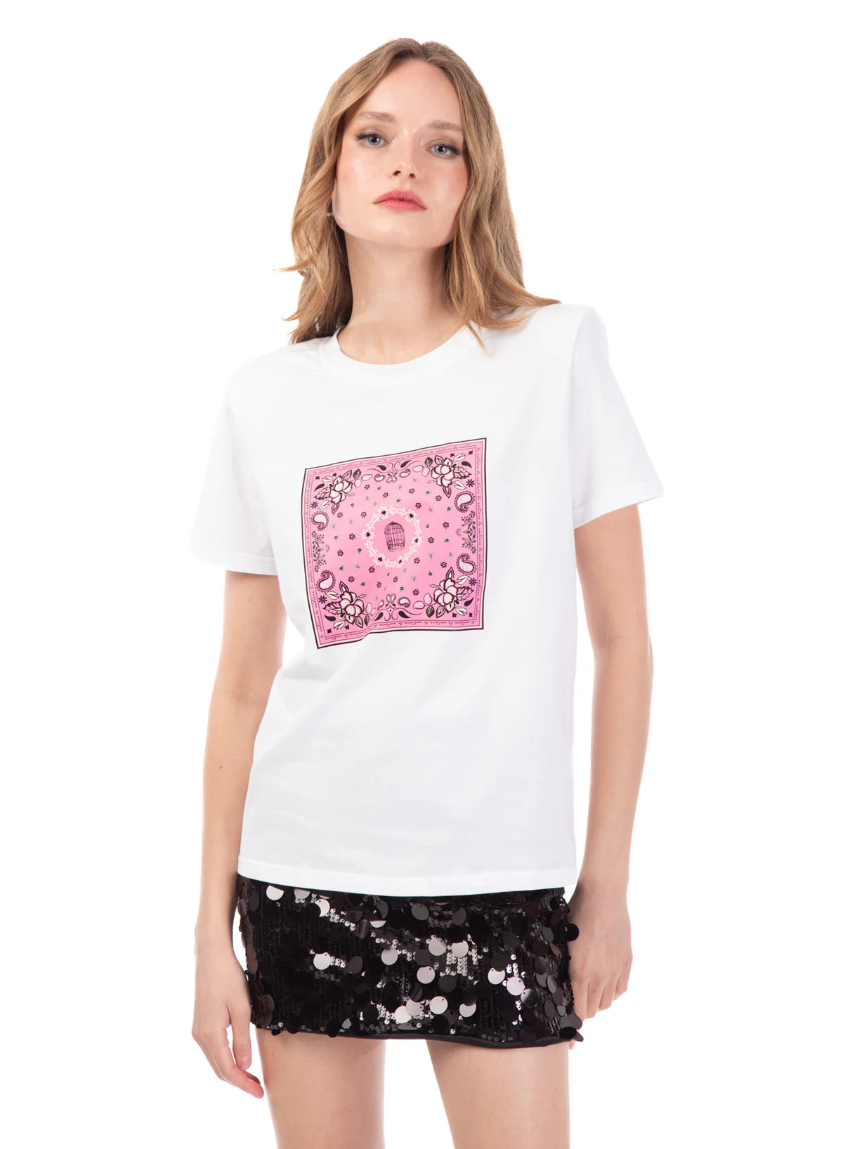 T-shirt con stampa frontale