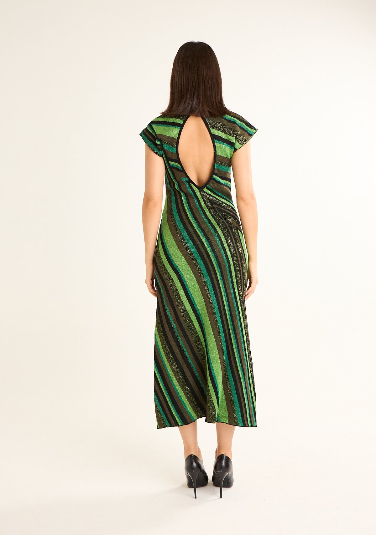 Abito lungo fantasia chevron