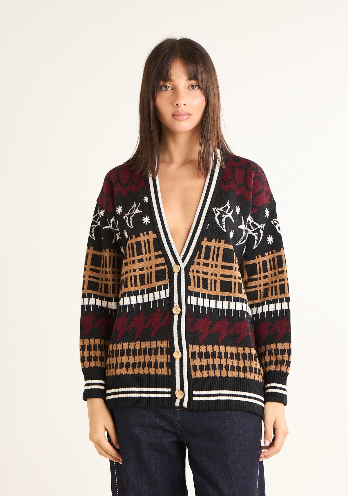 Cardigan in maglia multicolor