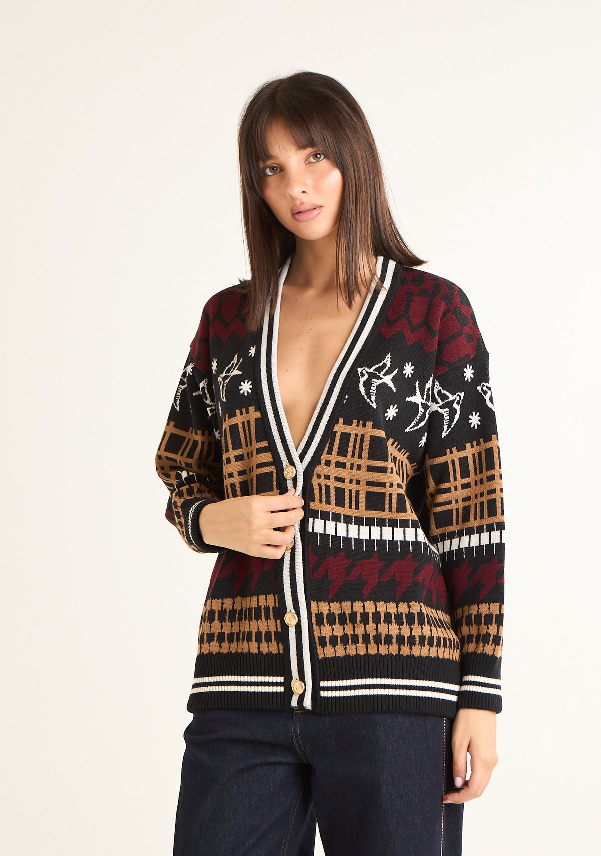 Cardigan in maglia multicolor