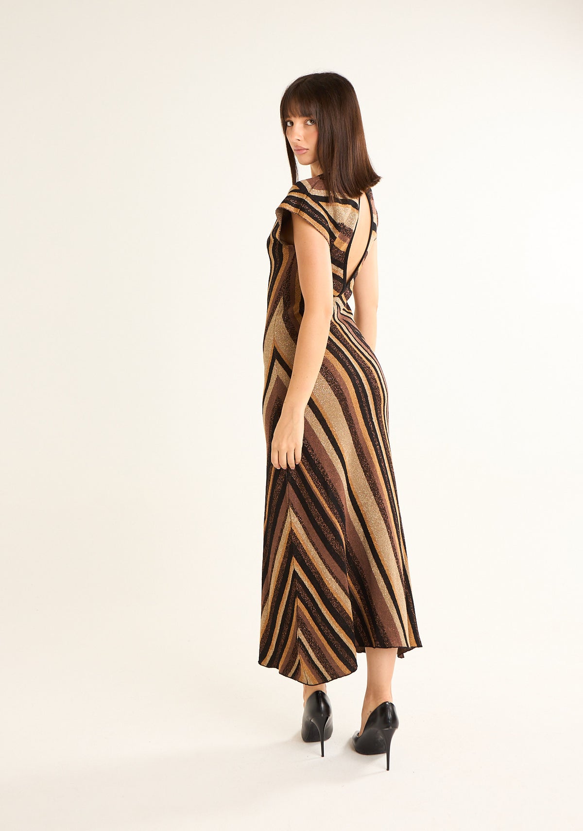 Abito lungo fantasia chevron