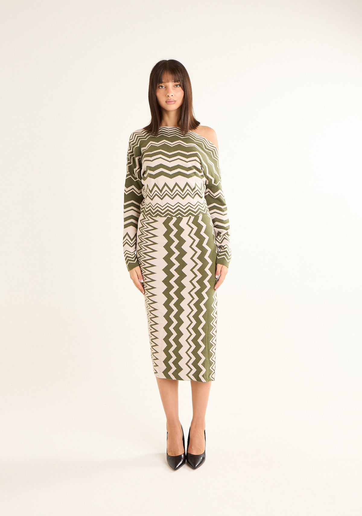 Abito in fantasia chevron