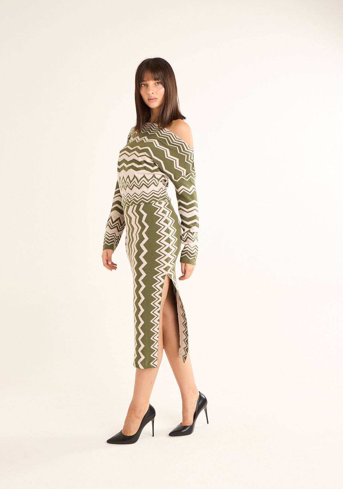 Abito in fantasia chevron