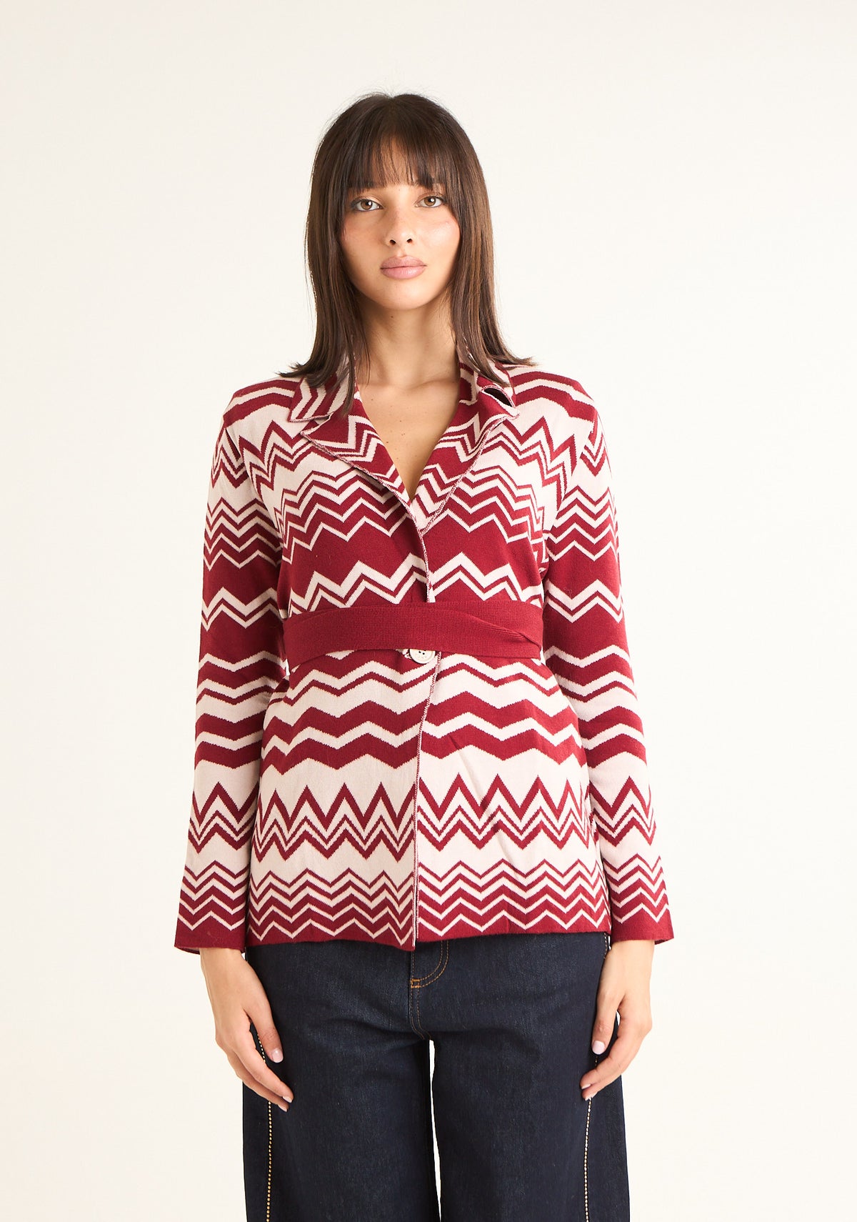 Giacca in maglia jacquard