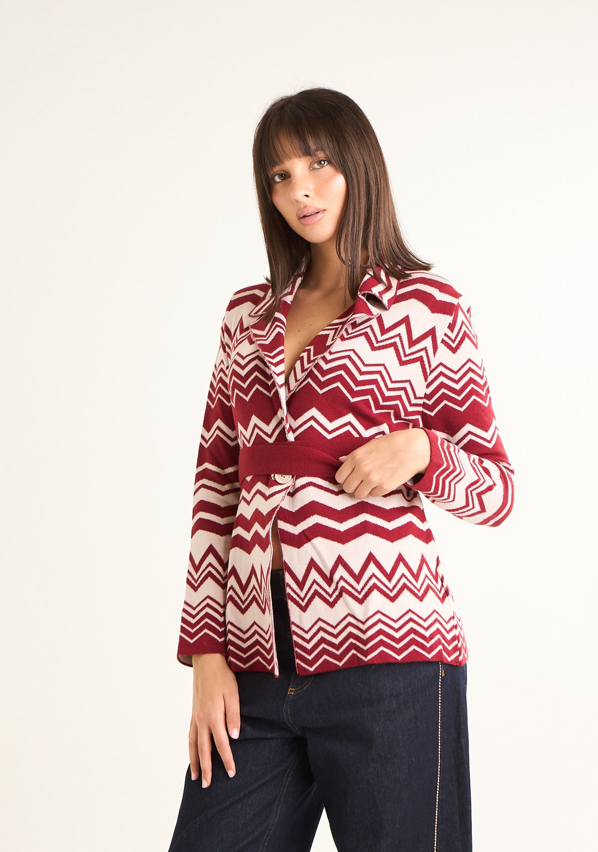 Giacca in maglia jacquard
