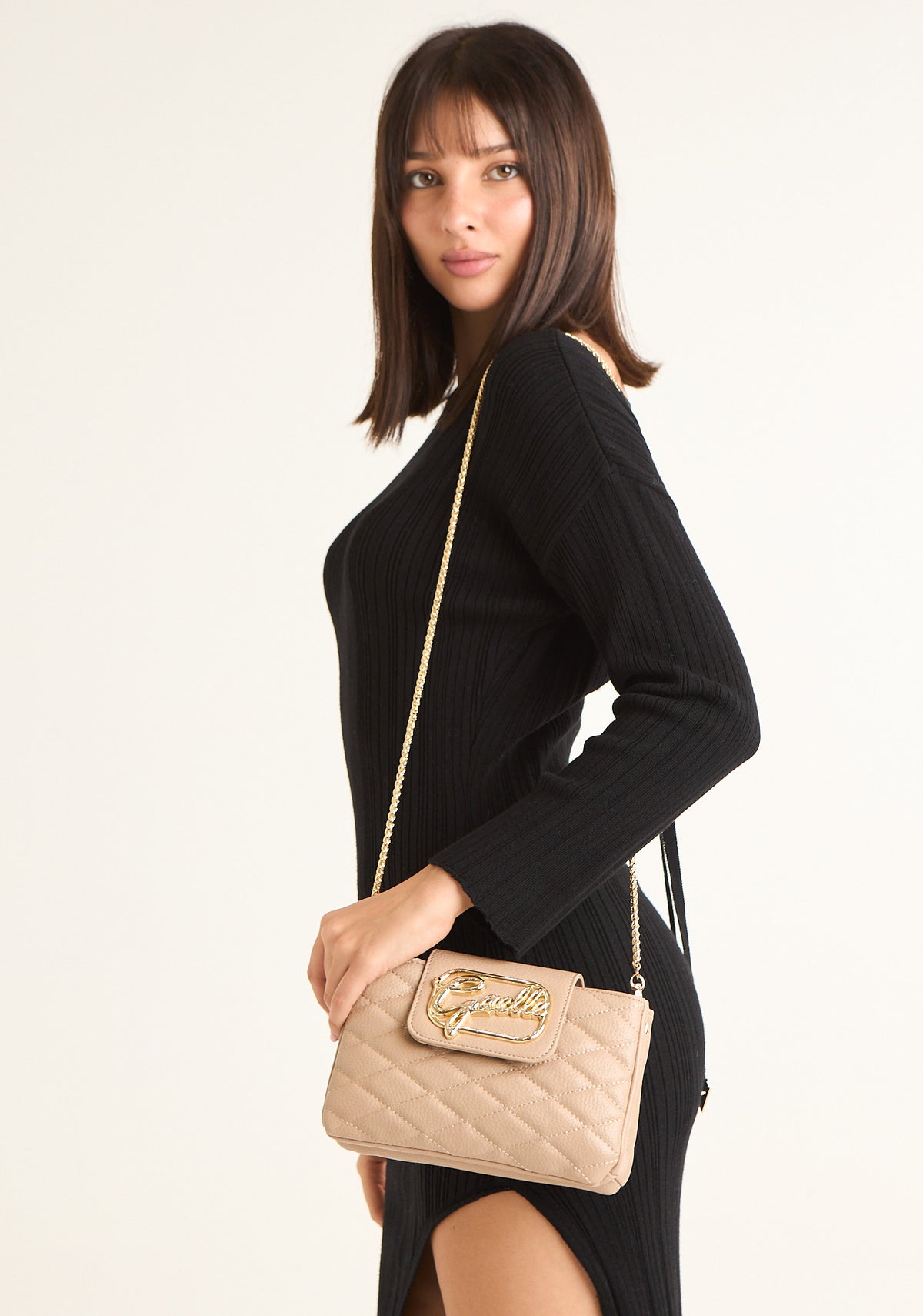 Pochette mini con logo corsivo