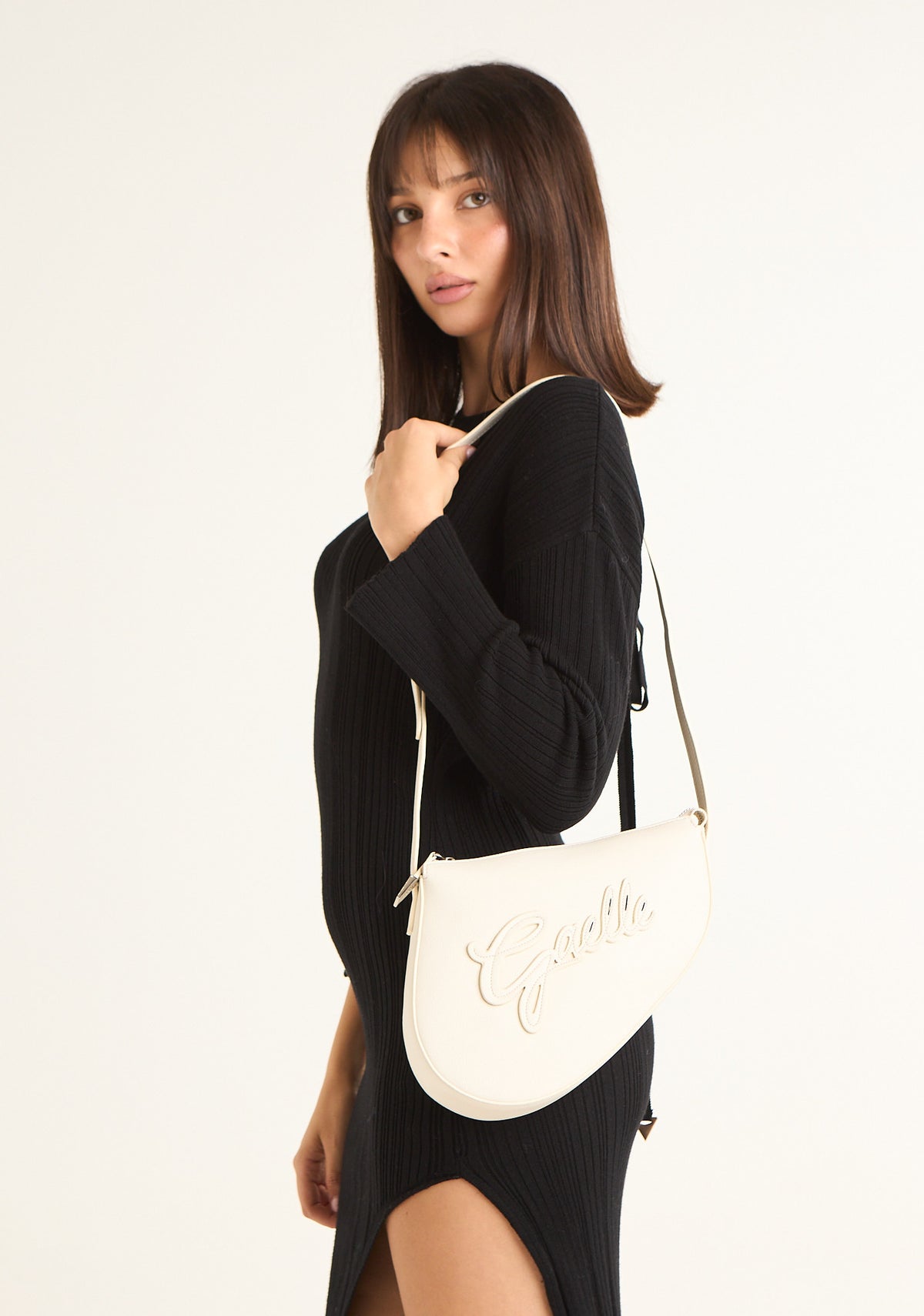 Borsa a sella con maxi patch logato