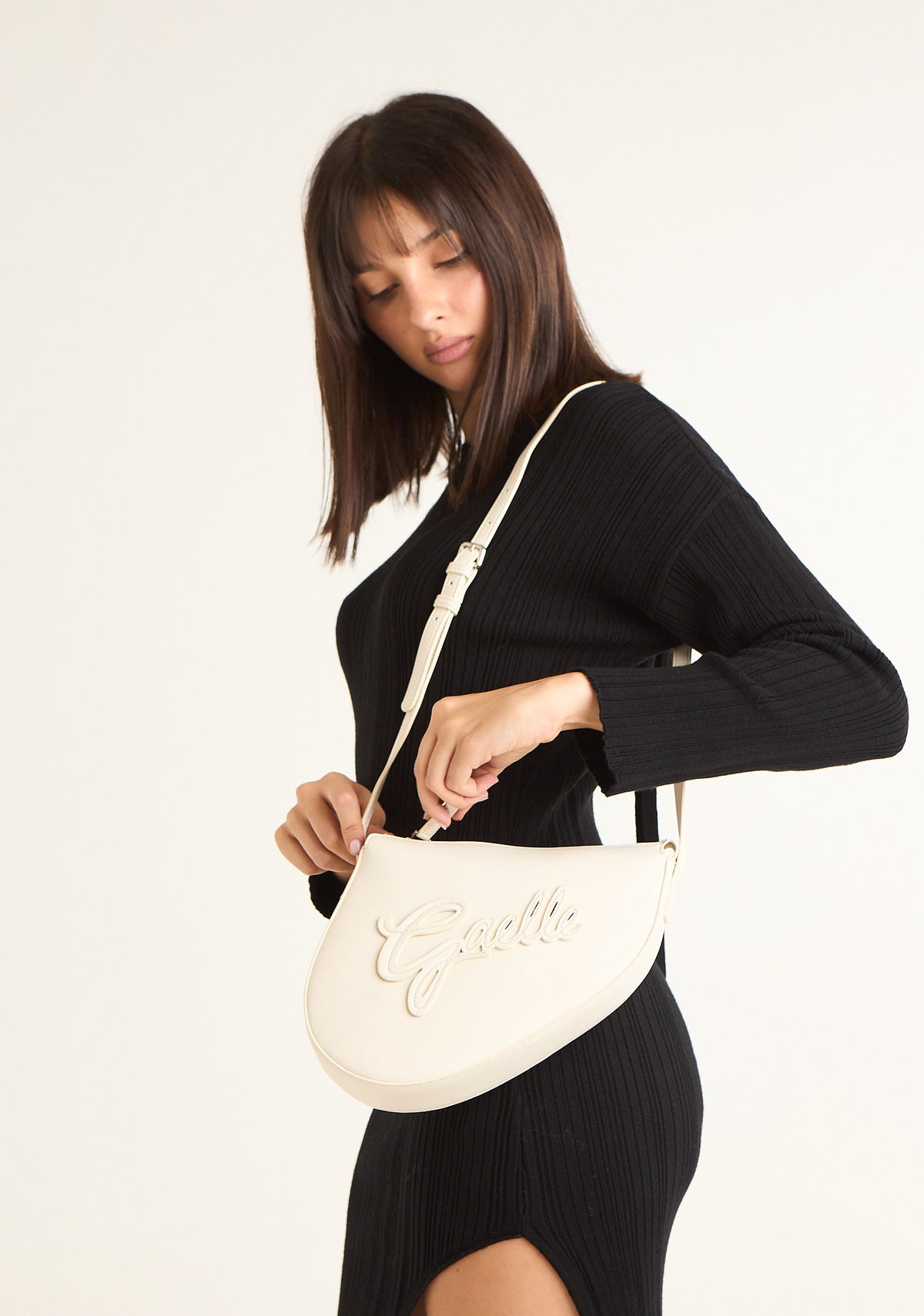 Borsa a sella con maxi patch logato