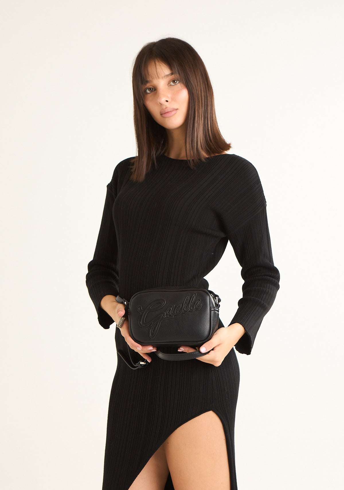 Borsa mini camera bag con patch college