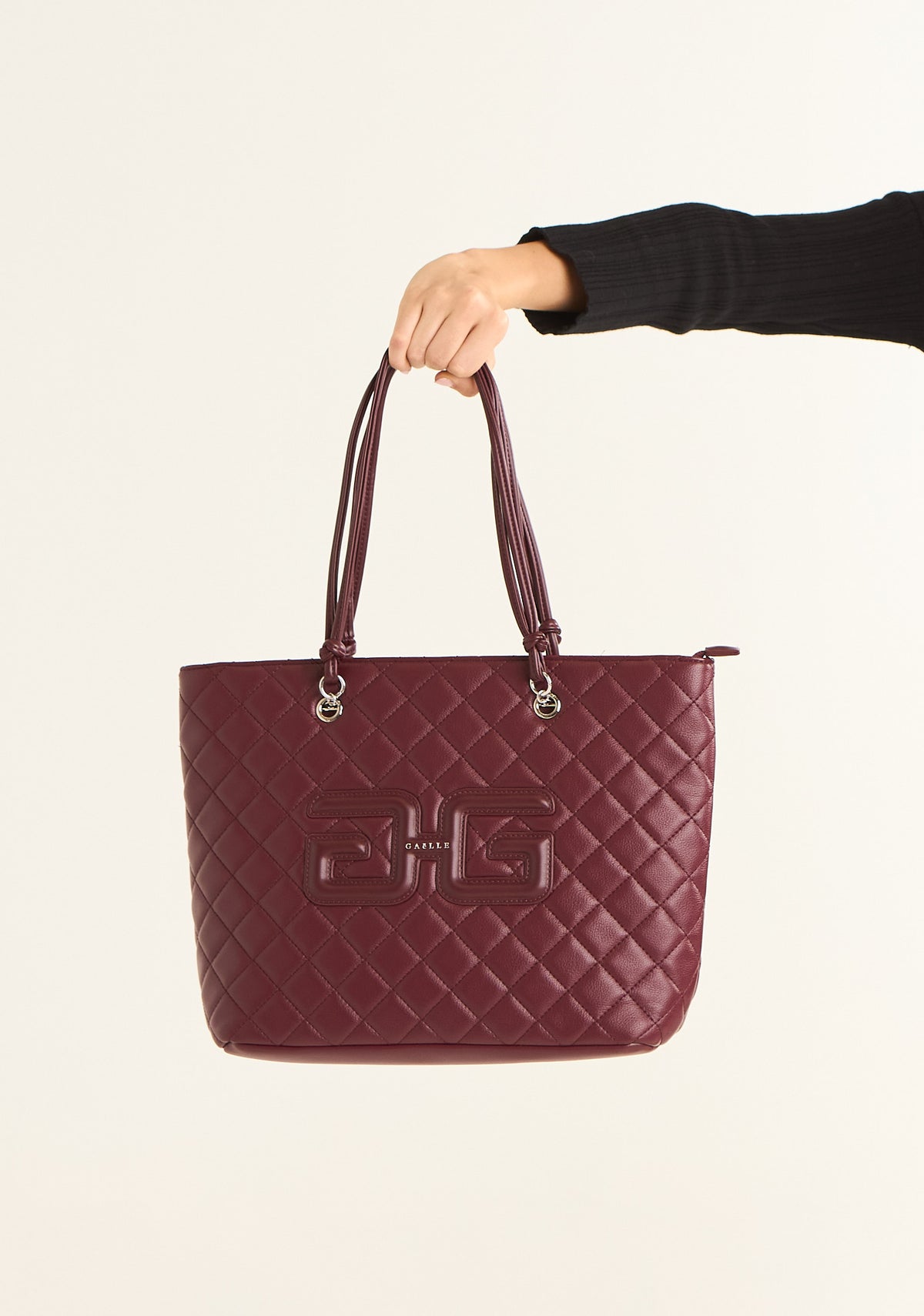 Borsa maxi shopper matelasse' con patch logato