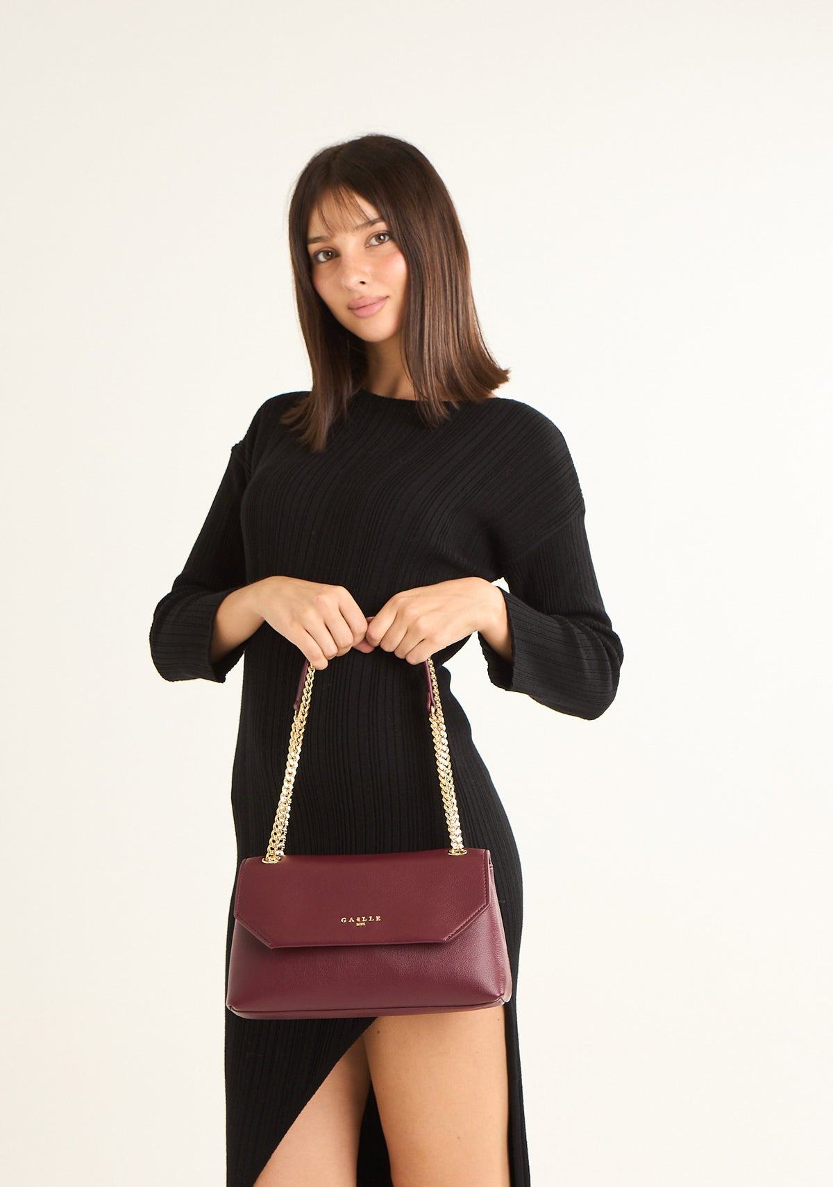 Borsa regular bottolato con manici a catena