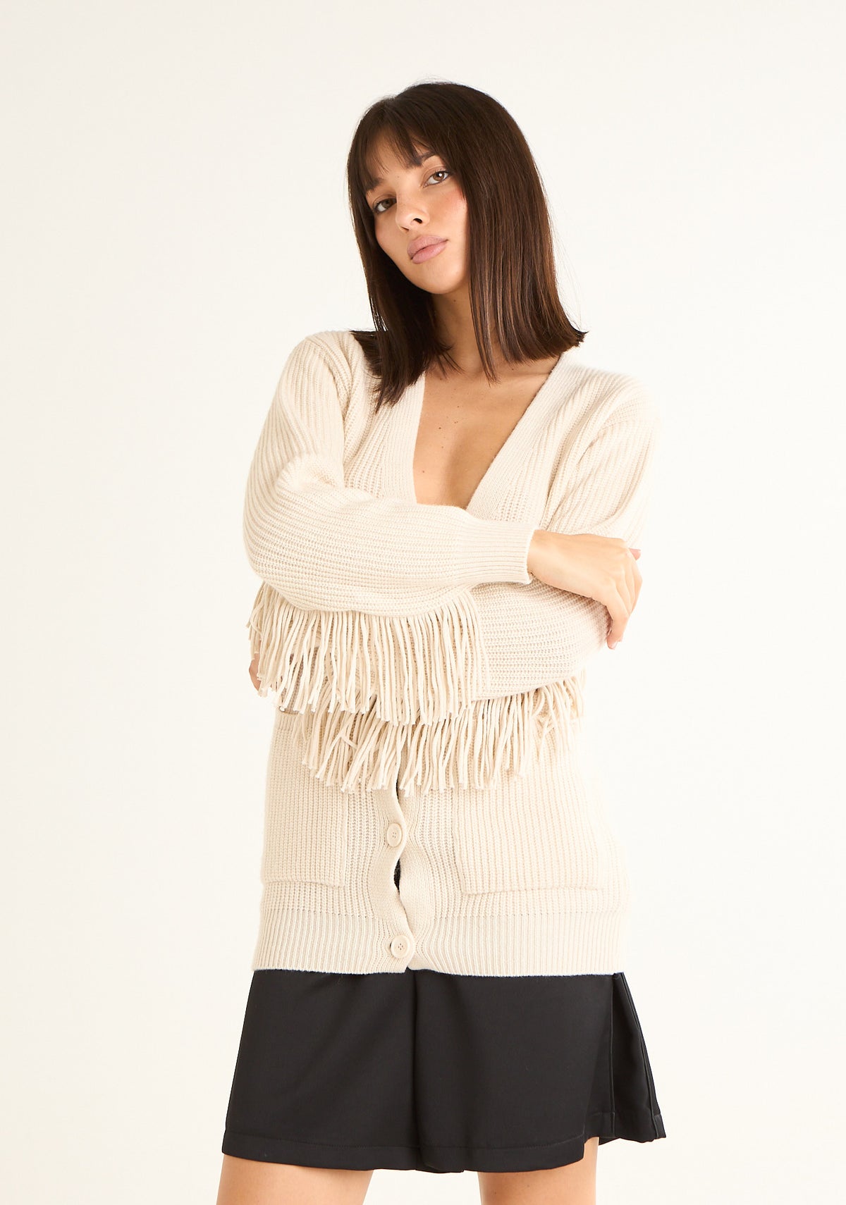 Cardigan con frange