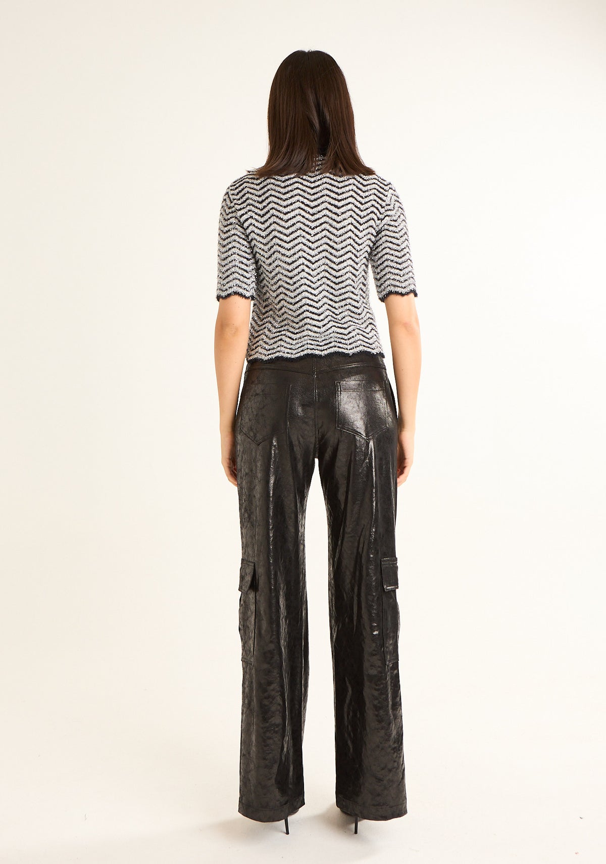 Maglia lurex a motivo chevron