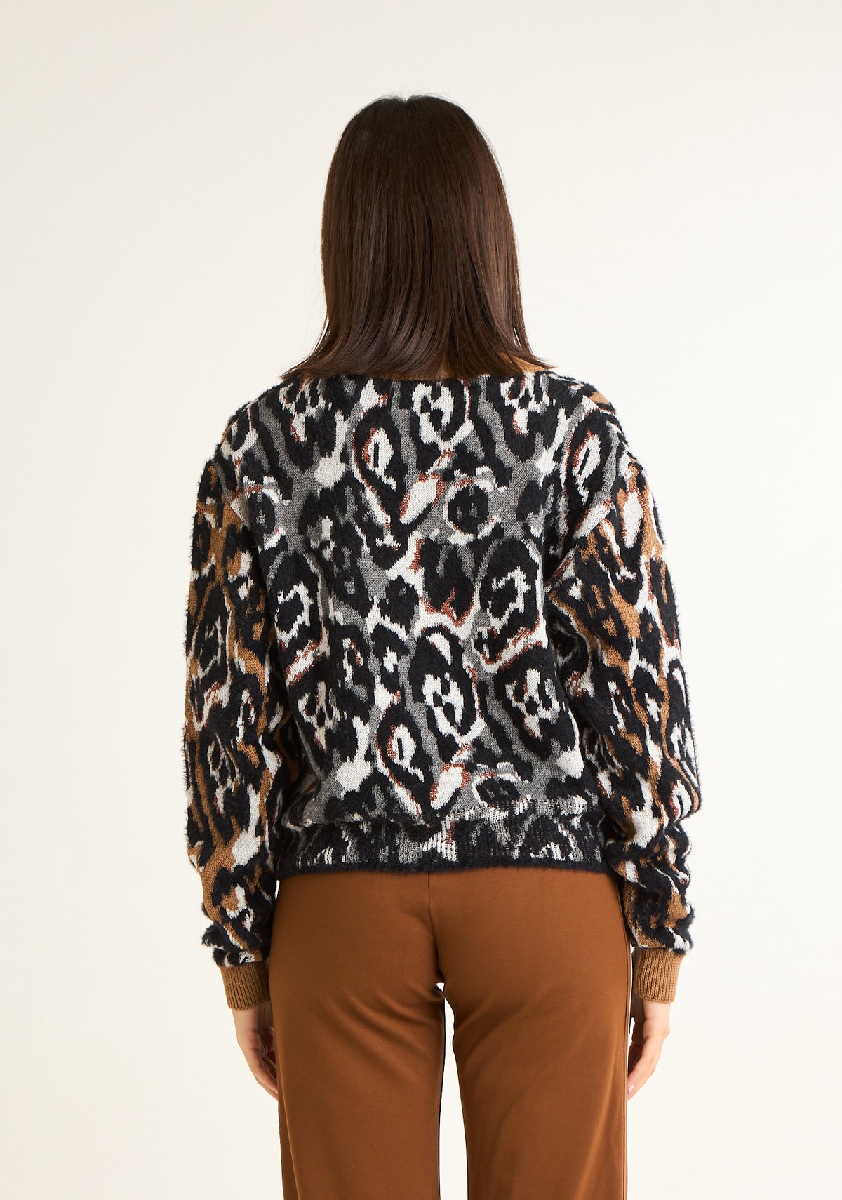 Maglione jacquard maculato