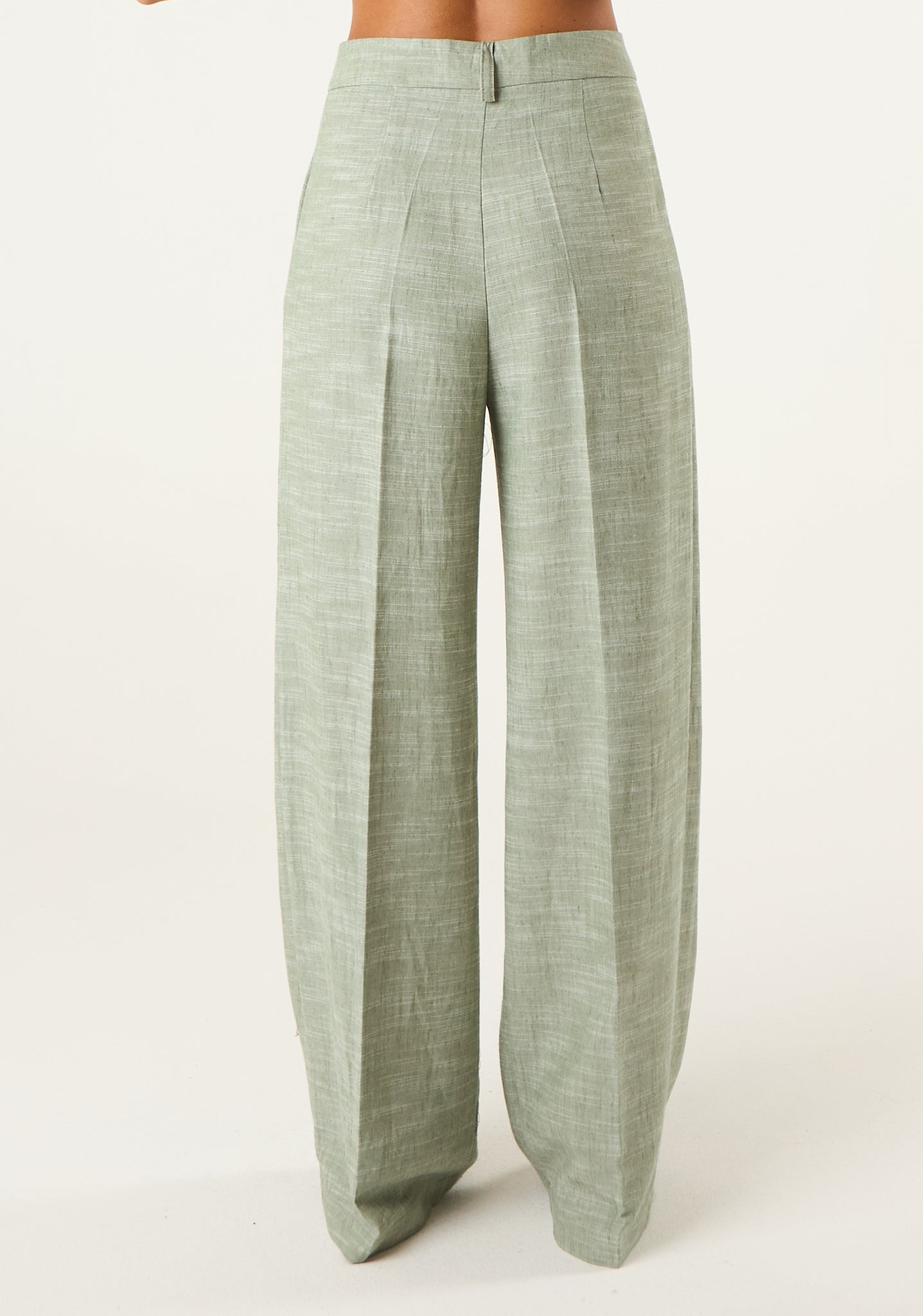 Pantalone palazzo in tessuto fiammato