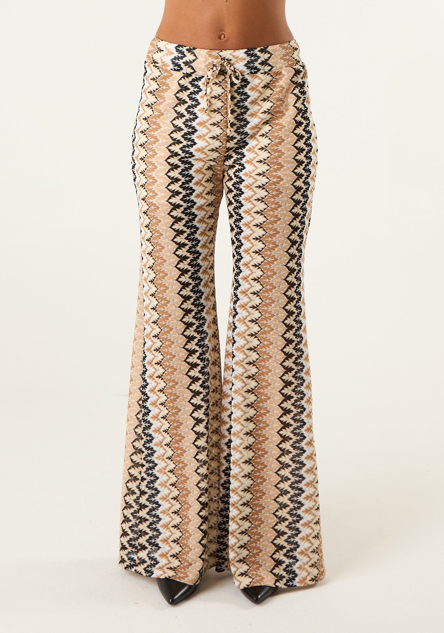 Pantalone in maglia fantasia chevron