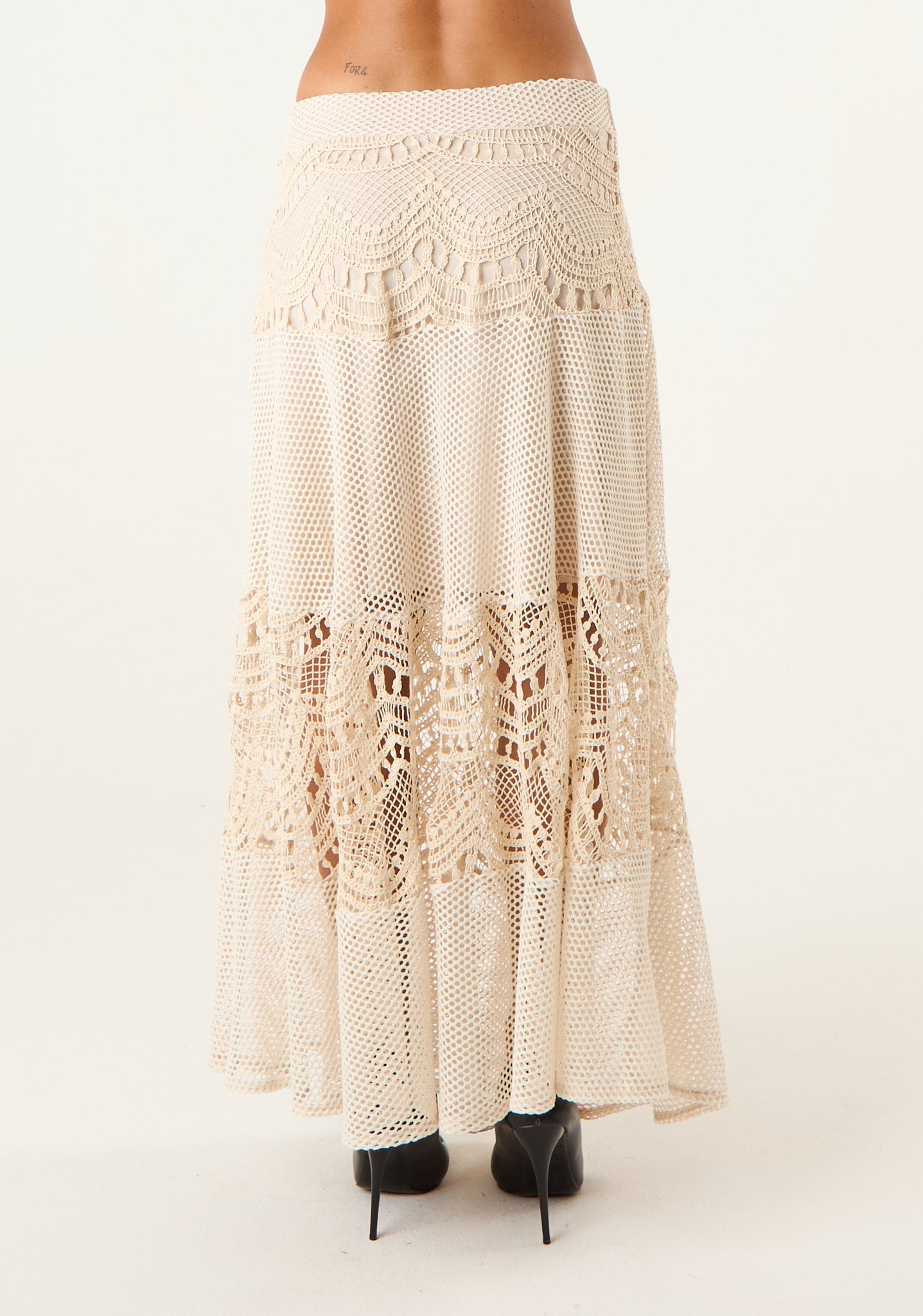 Gonna maxi in macramè