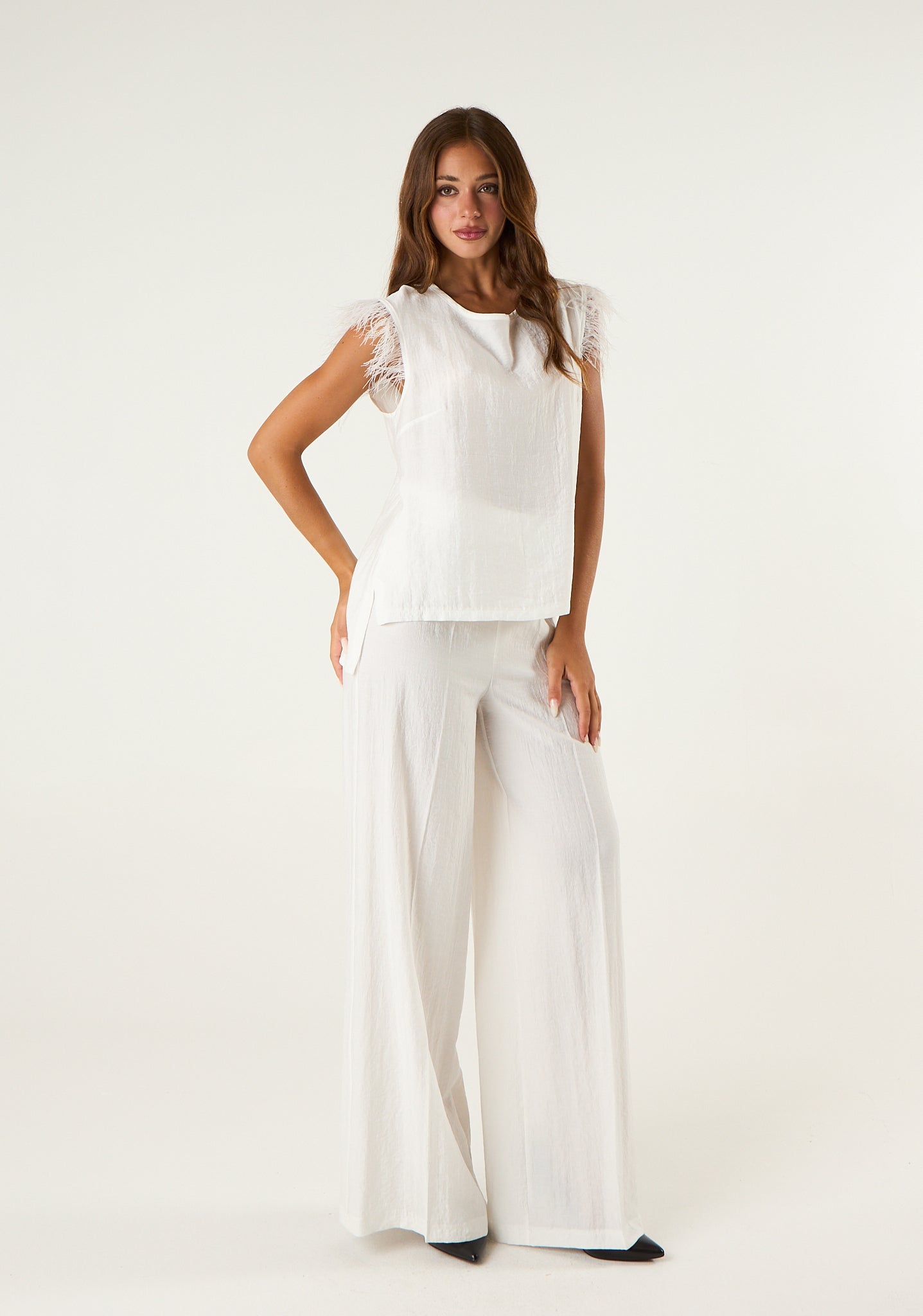 Pantalone palazzo in seta lavata
