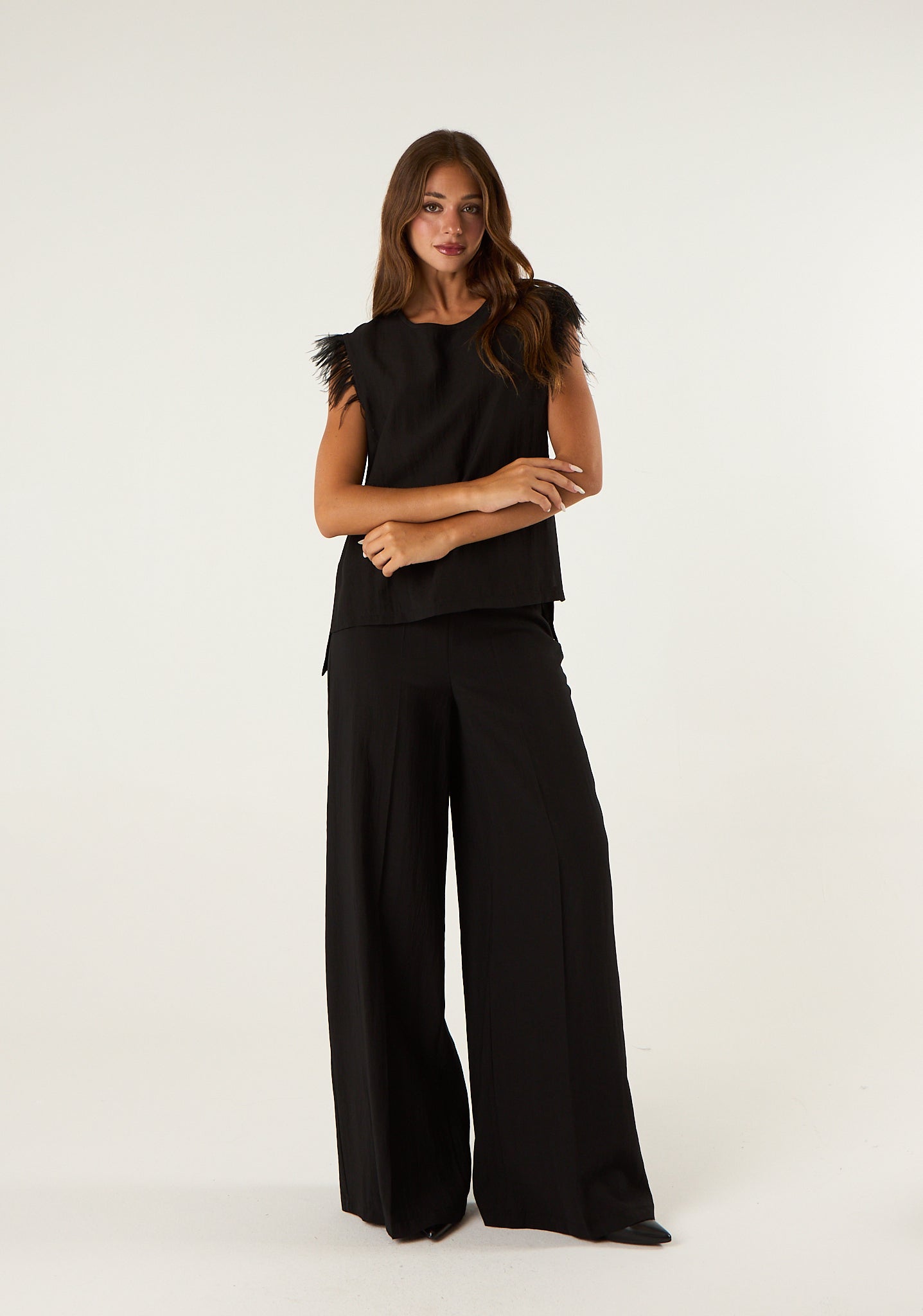 Pantalone palazzo in seta lavata