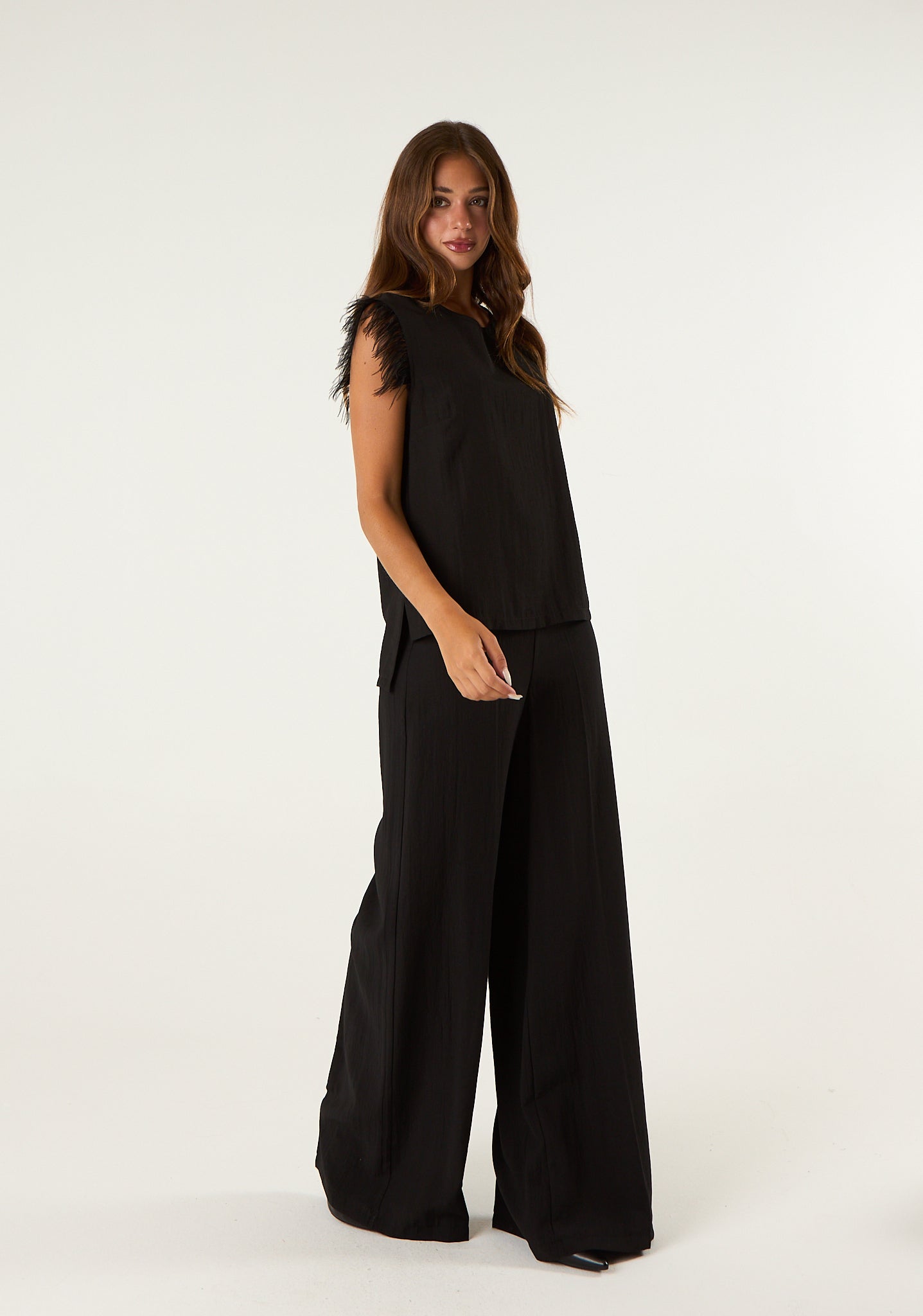 Pantalone palazzo in seta lavata