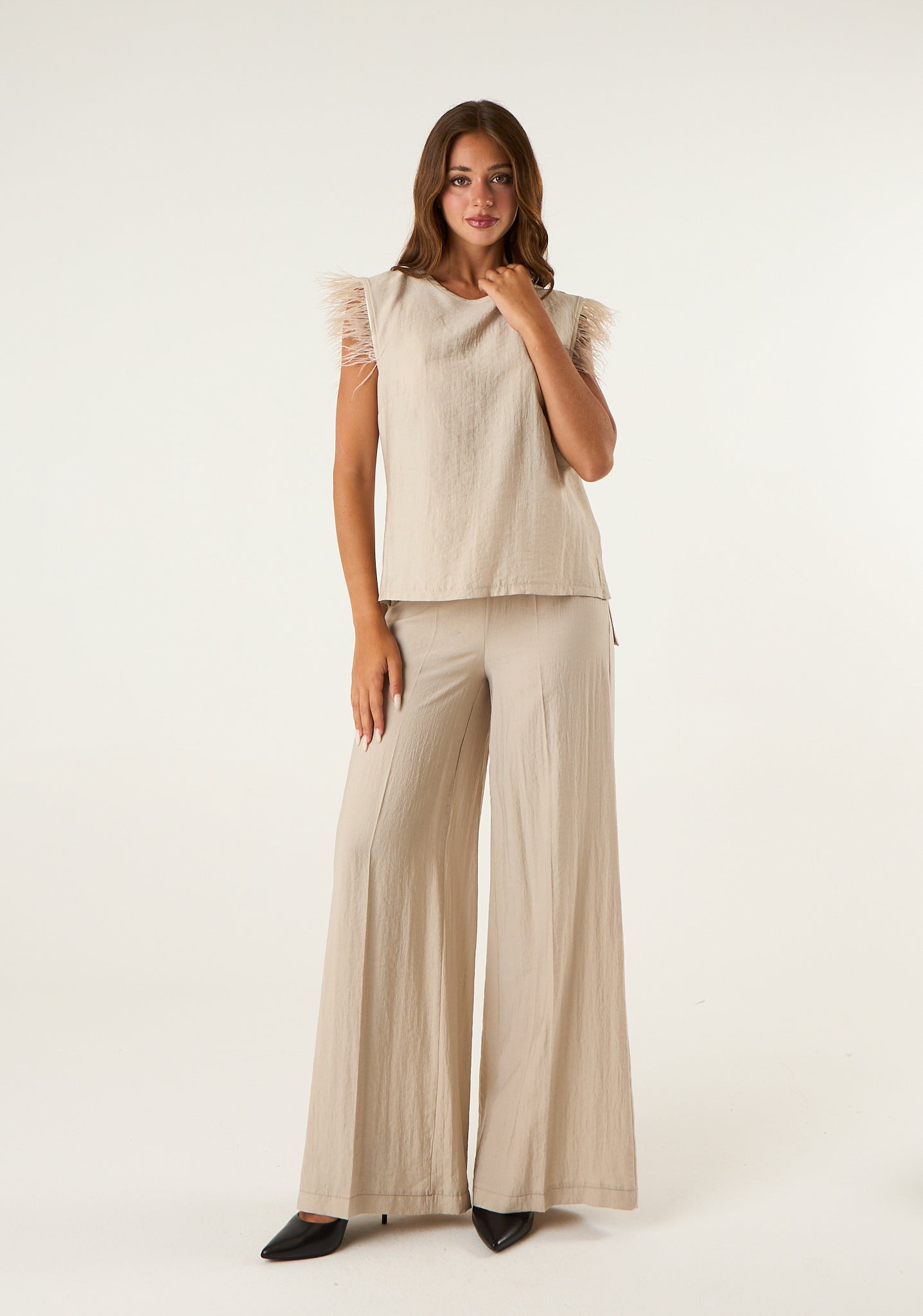 Pantalone palazzo in seta lavata