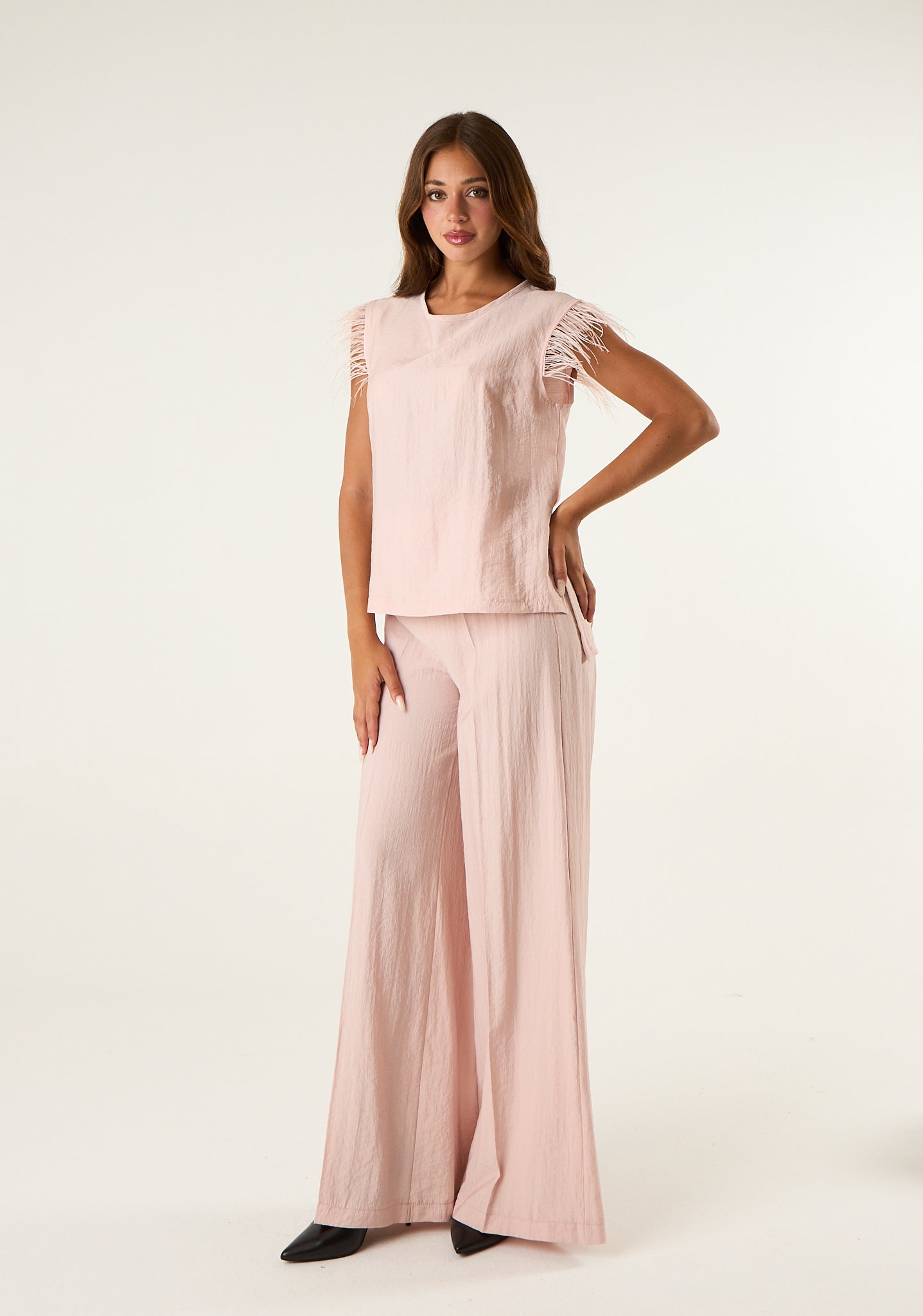 Pantalone palazzo in seta lavata