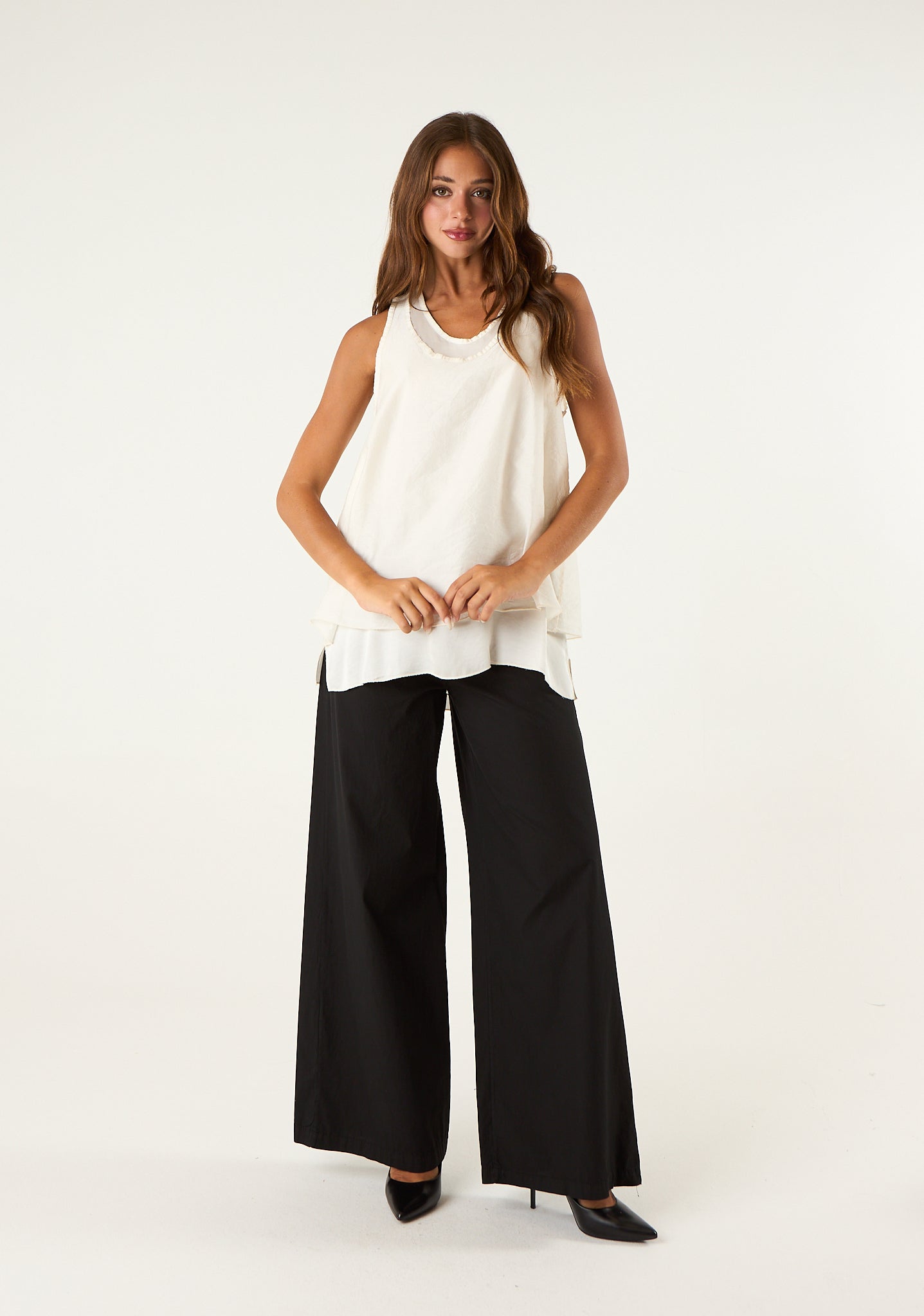 Pantalone palazzo in cotone morbido
