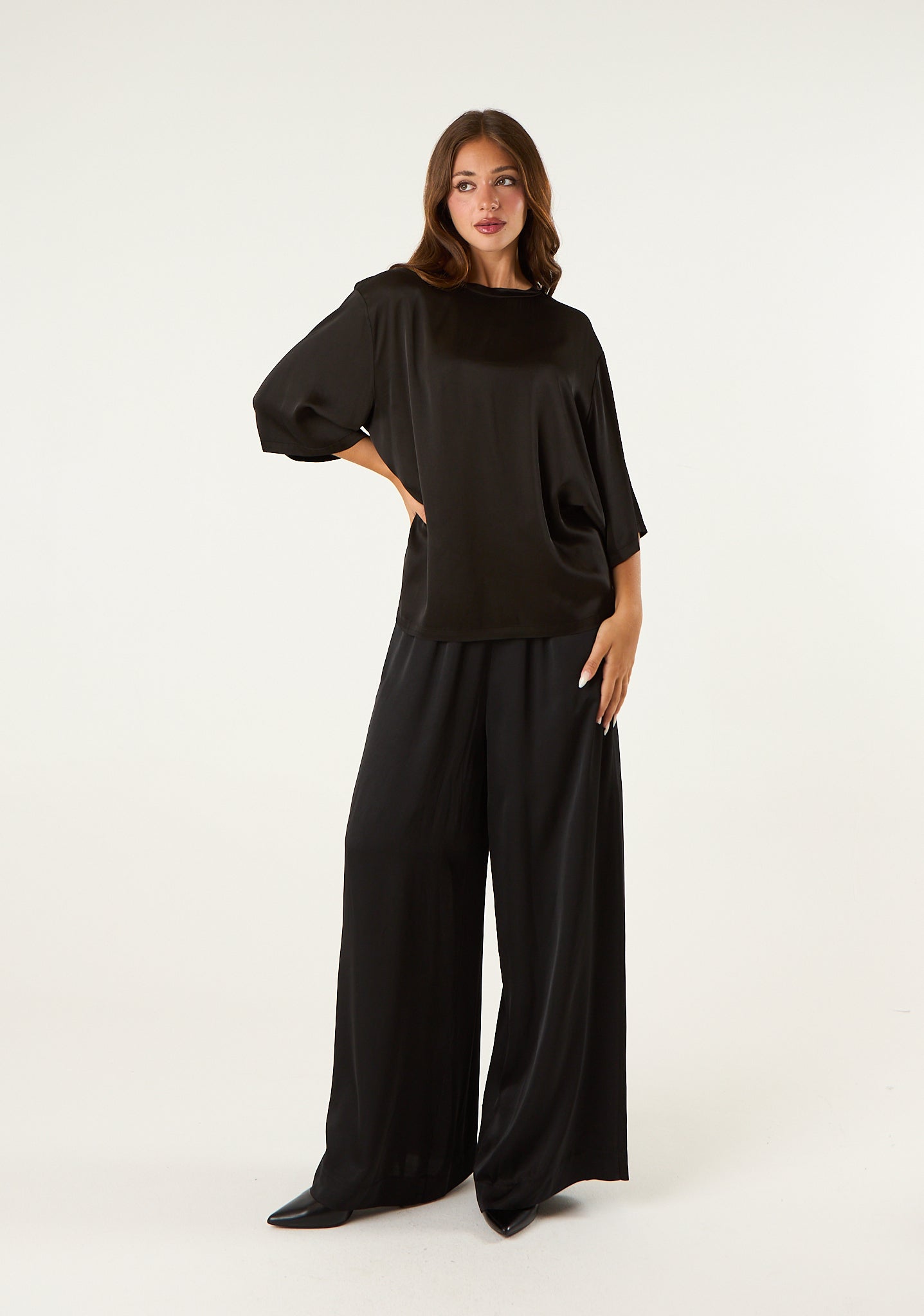 Pantalone palazzo in seta lavata
