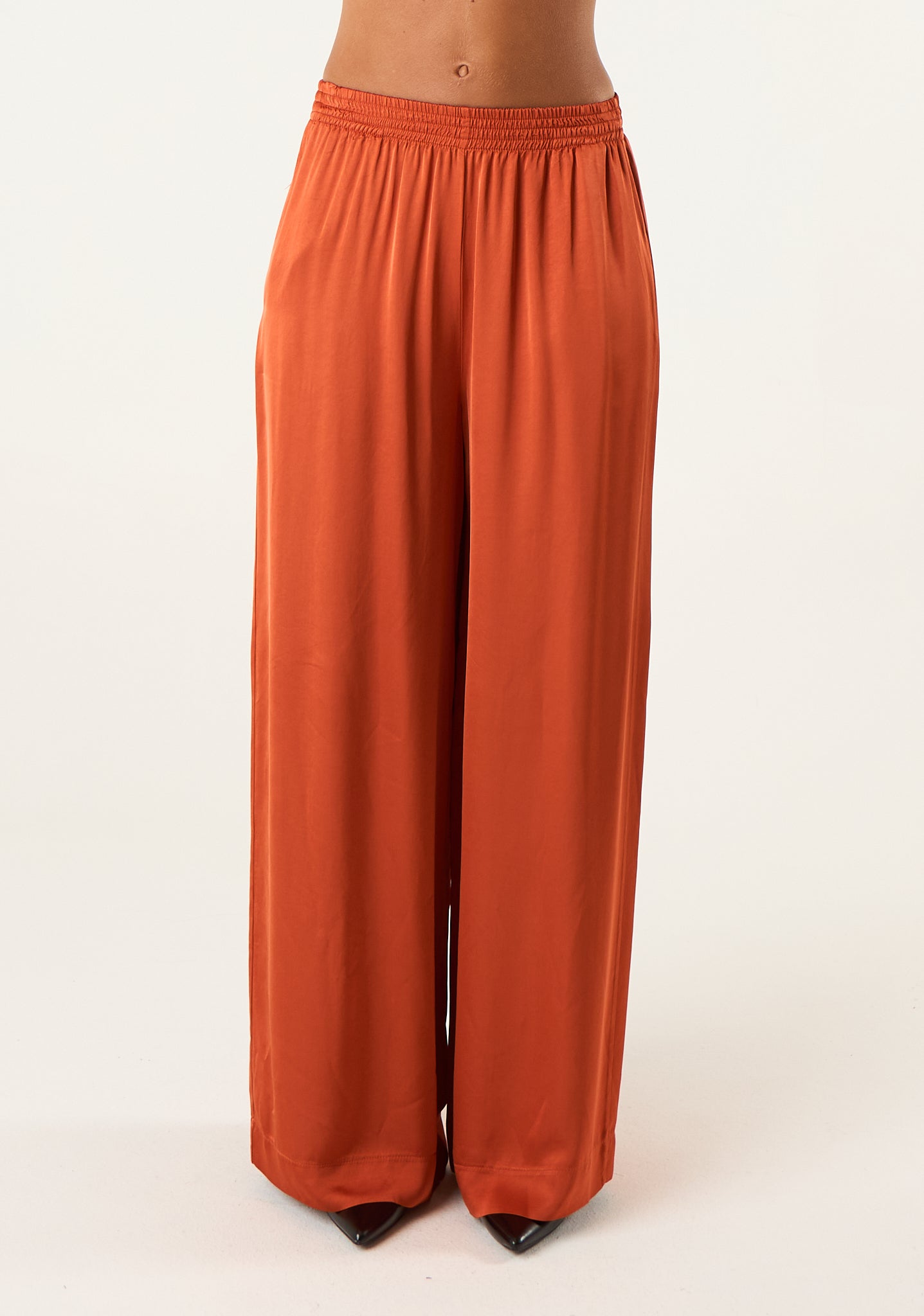 Pantalone palazzo in seta lavata