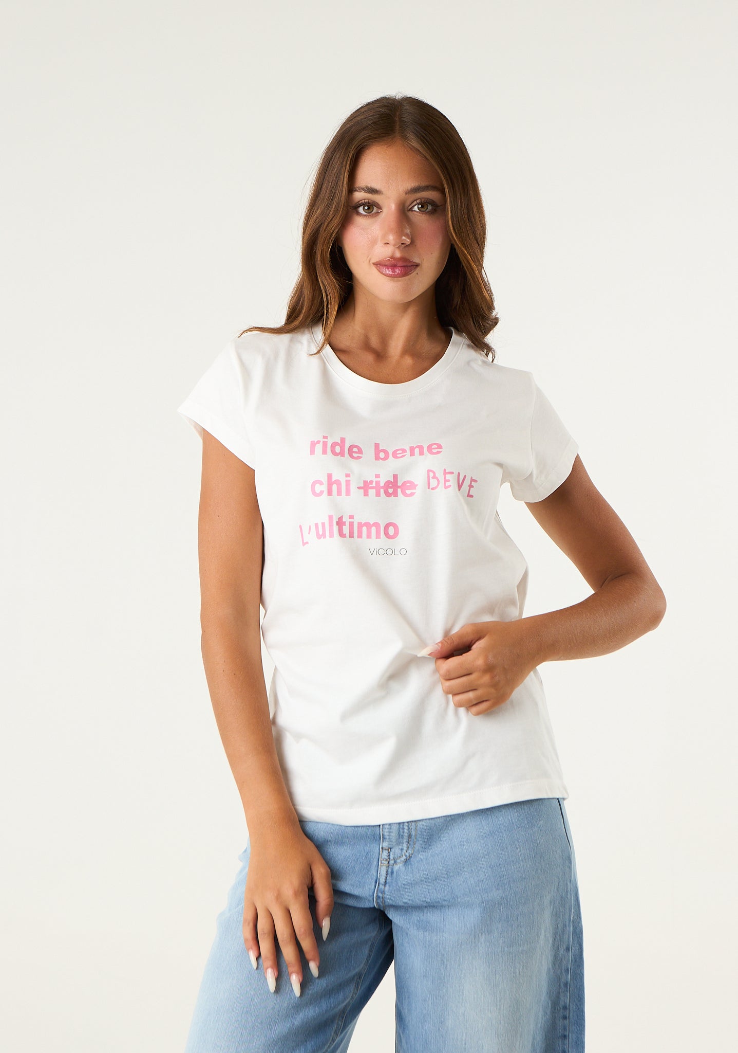 T-shirt con stampa frontal